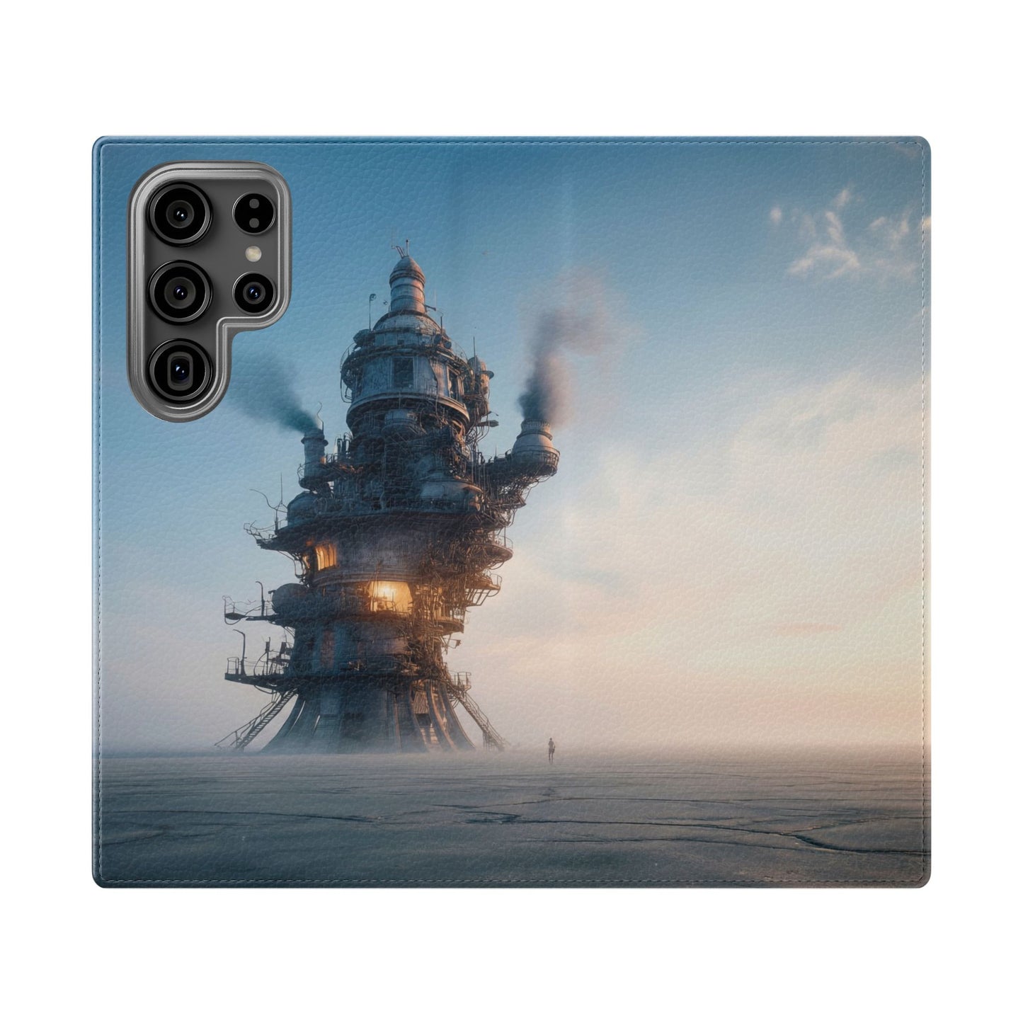 Steam-Stack Tower Flip Cases – Industrial Dawn Sentinel