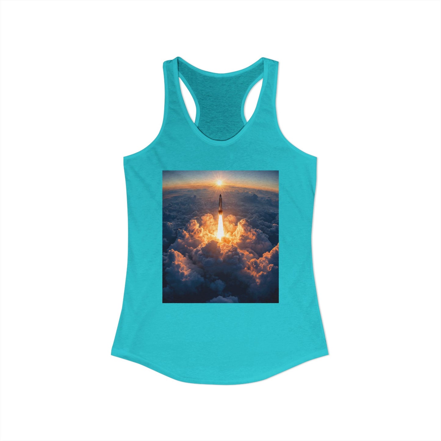 Ascending Rocket Women's Ideal Racerback Tank – Golden Dawn Cloudscape