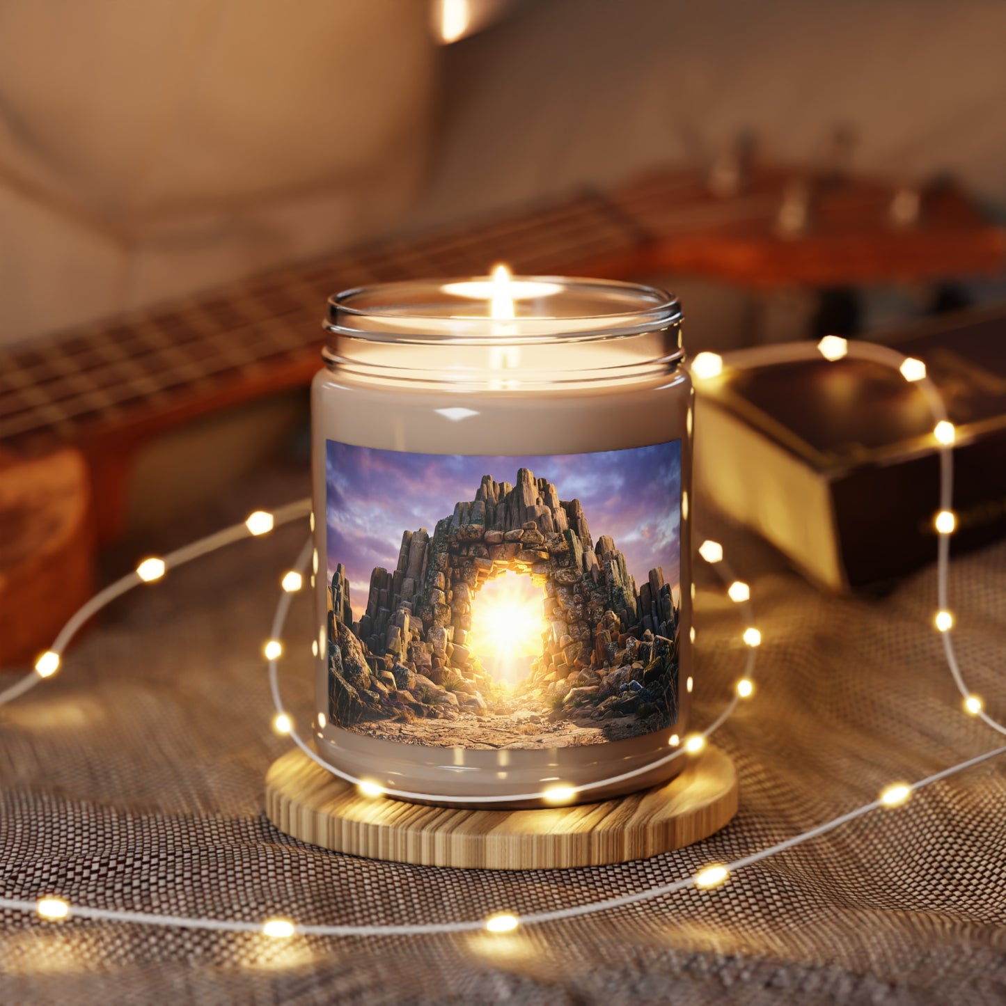 Stone Archway Gateway Scented Soy Candles with White Lid, 9oz – Dawn’s Warm Embrace