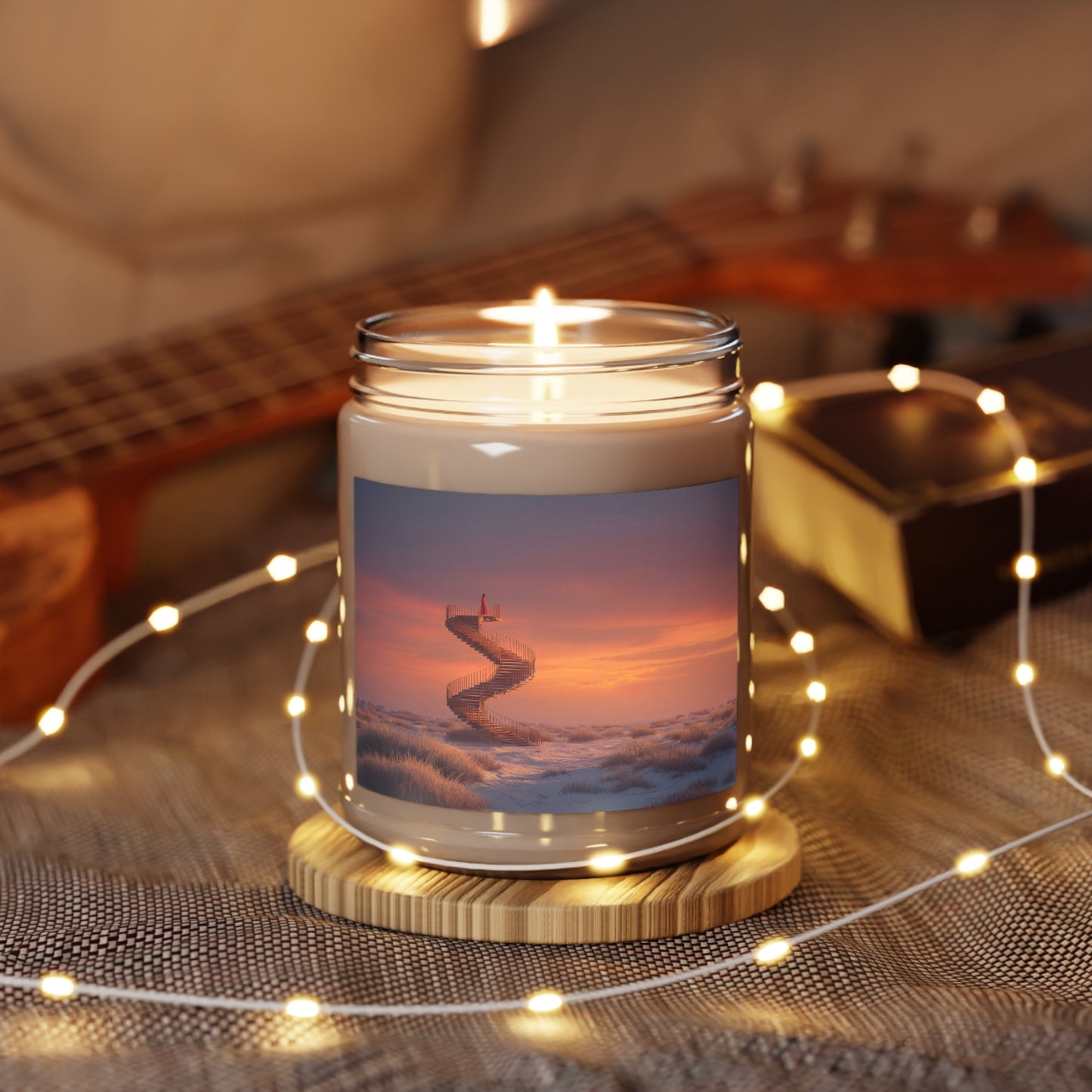 Solitary Spiral Staircase Scented Soy Candles with White Lid, 9oz – Sunset Ascension