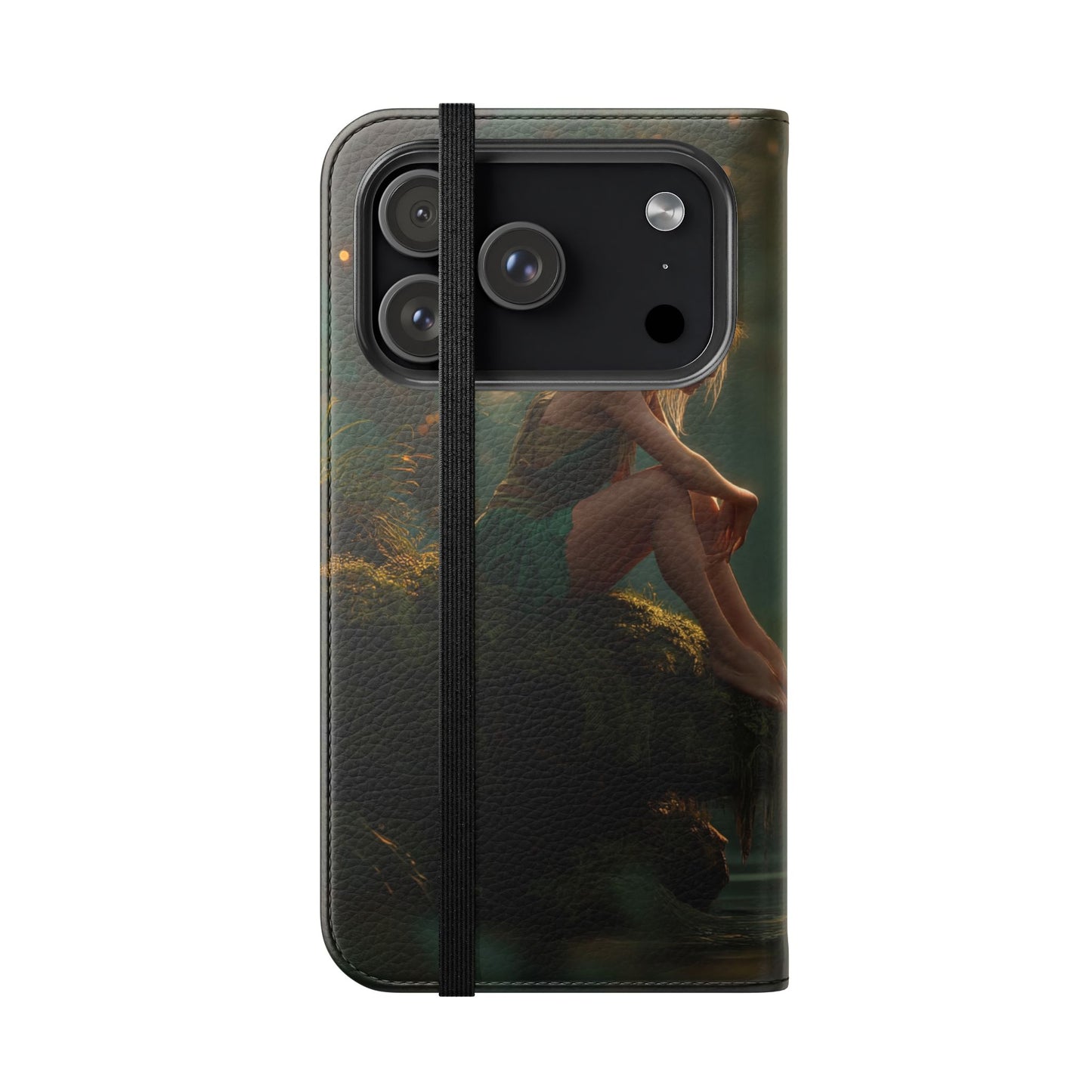 Mossy Bank Fairy Flip Cases – Golden Hour Sentinel Portrait