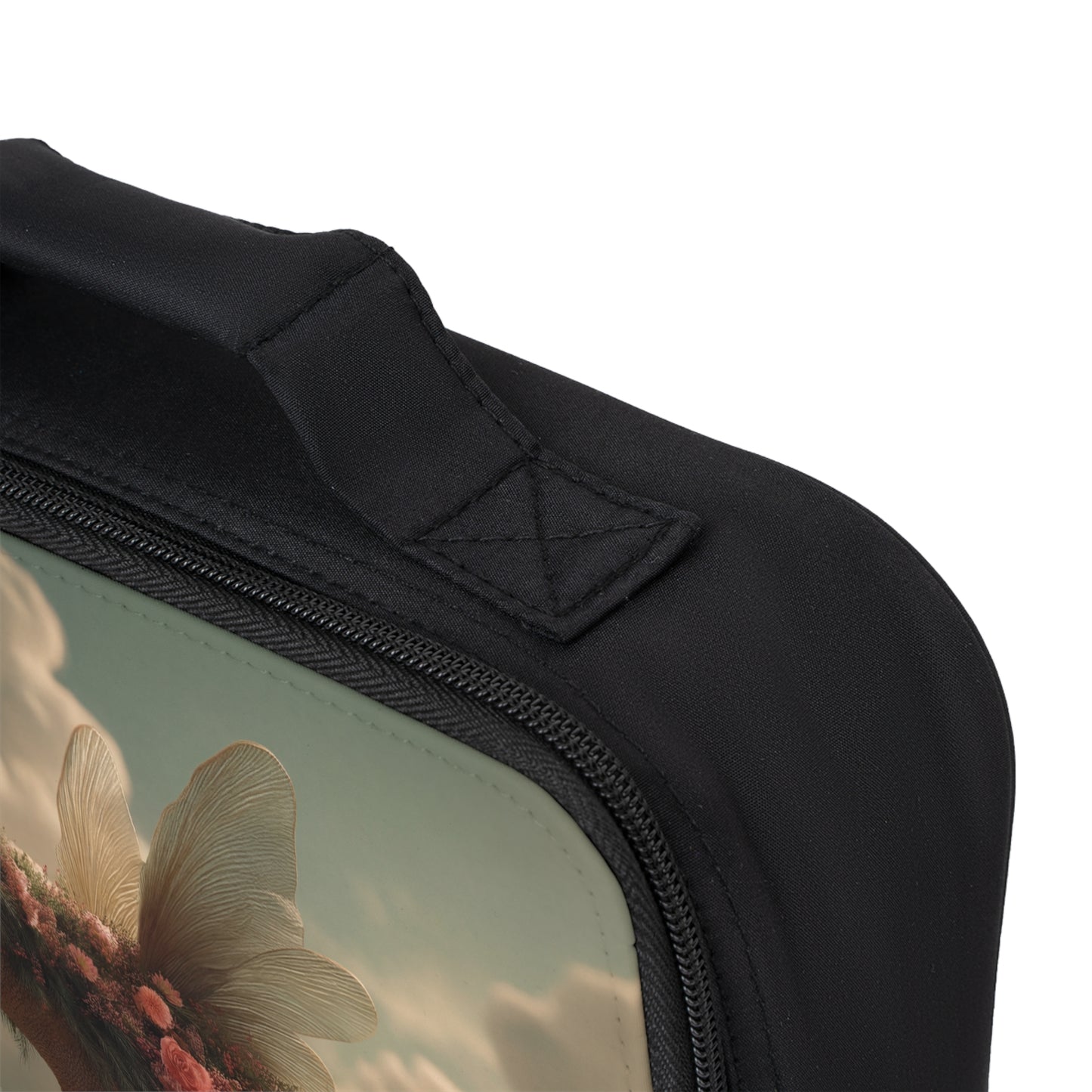 Floral Tyrant Lunch Bag – Soaring Through Clouds with Petals and Wings