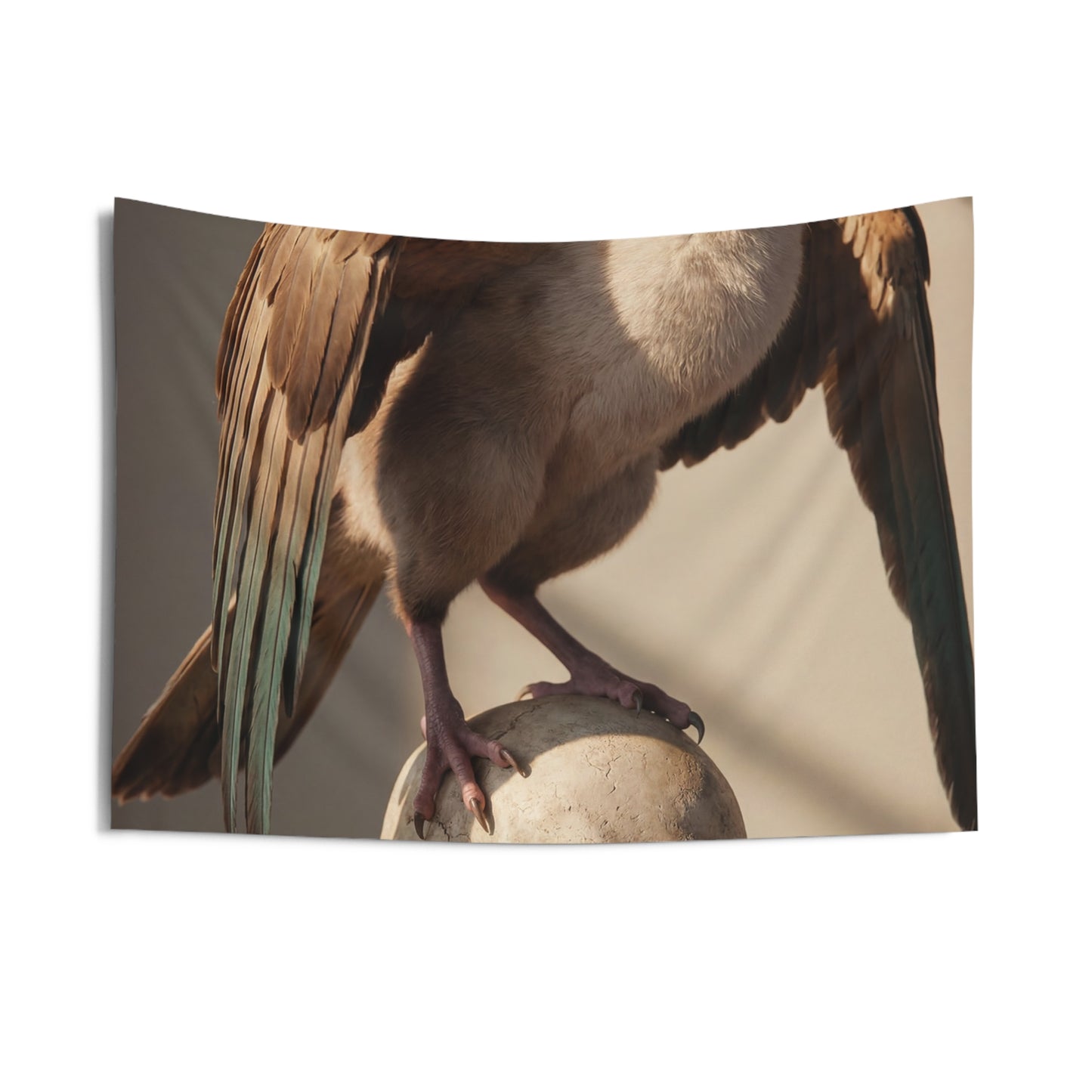 Winged Siamese Cat Wall Tapestry – Sunlit Guardian of Bones