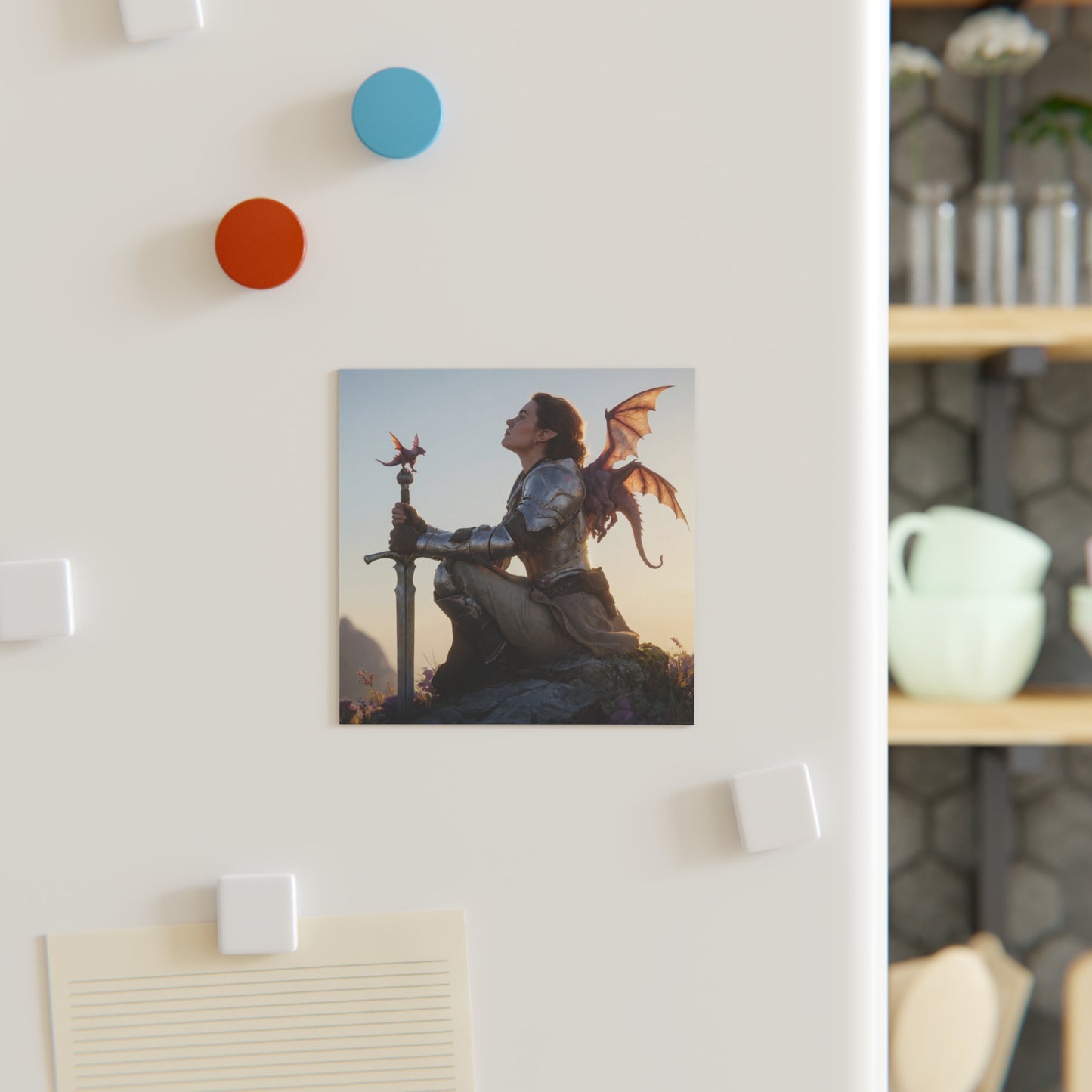 Dragon Rider Sentinel Magnet – Sunset Peak Guardian