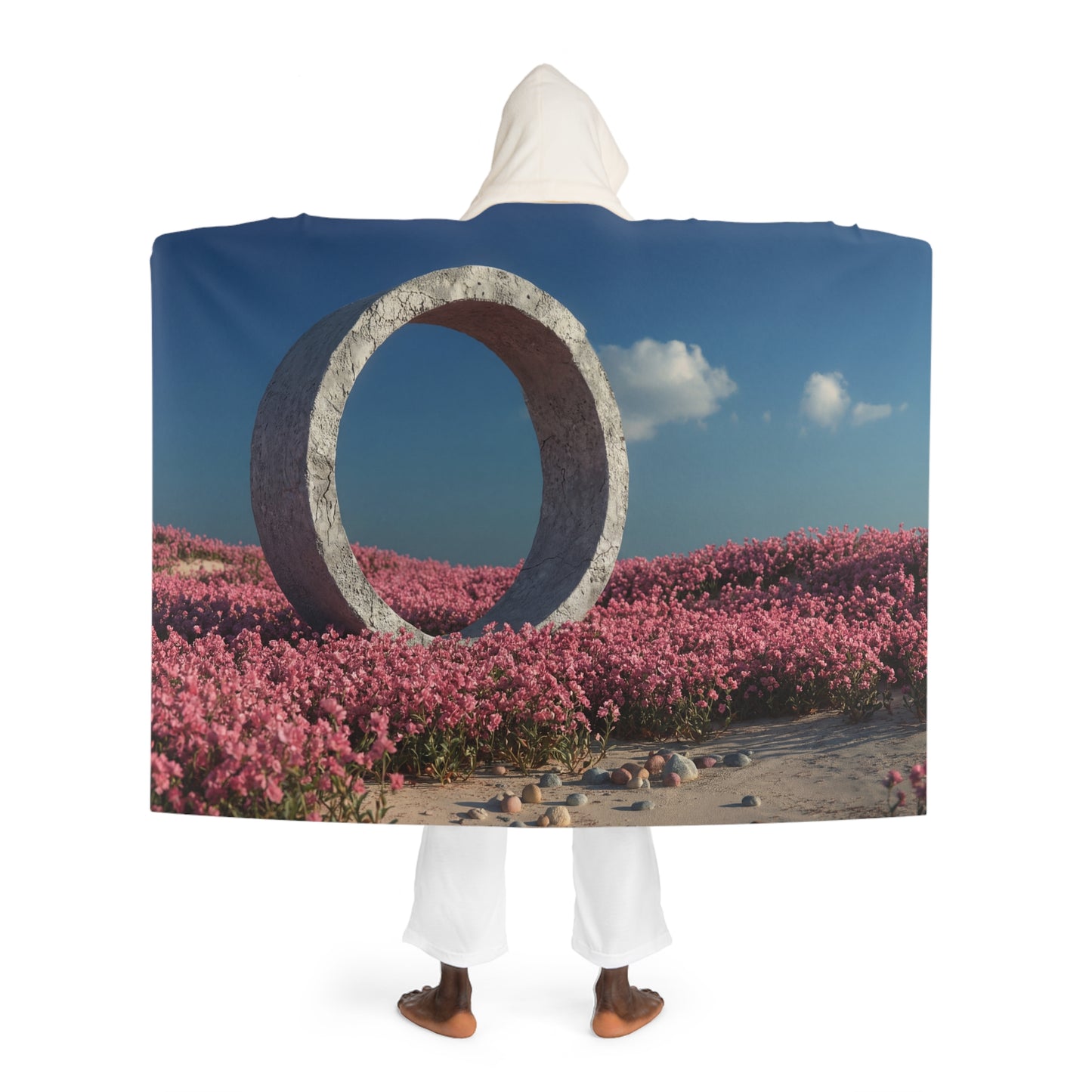 Stone Portal Sherpa Fleece Blanket – Pink Wildflower Meadow Dream
