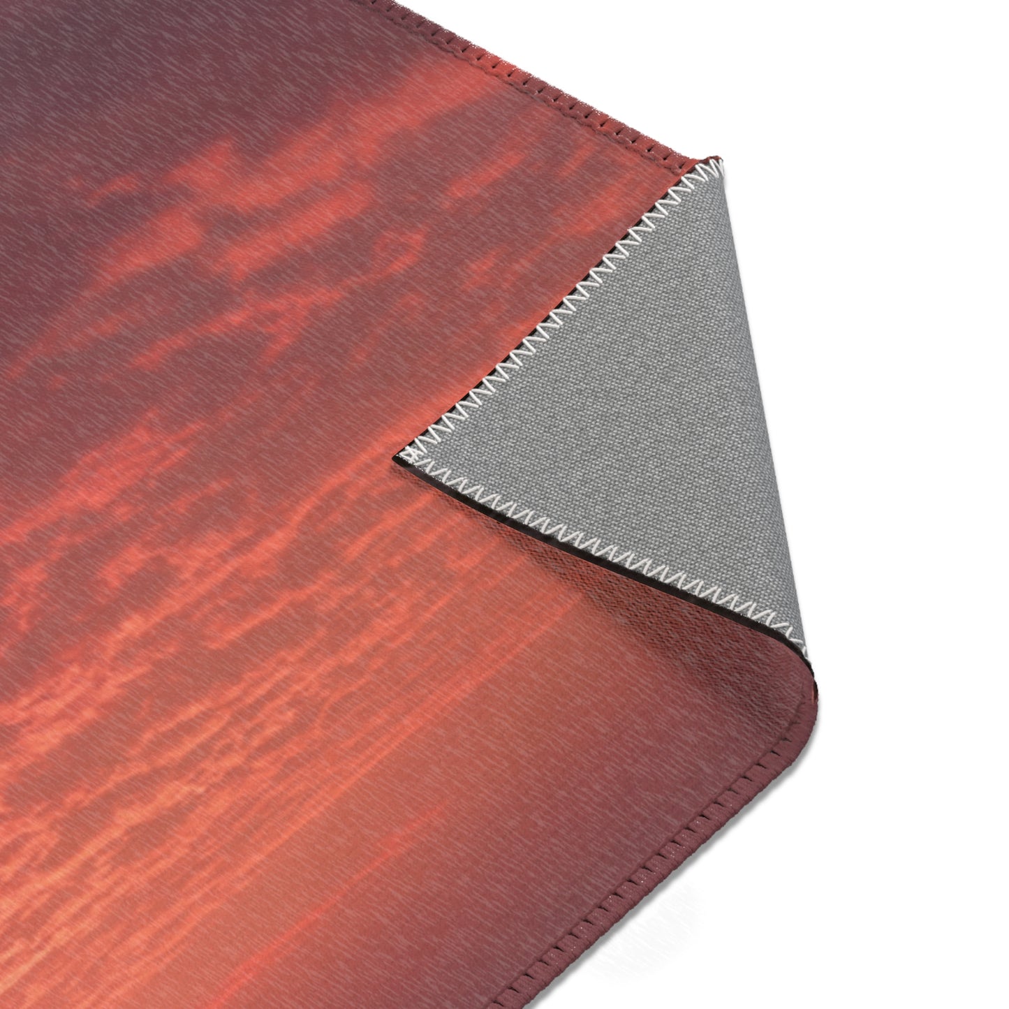 Lone Traveler Staircase Rug – Crimson Sunset Skyway