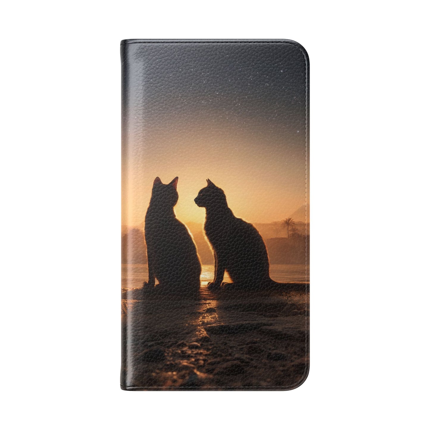 Pharaoh Cats Flip Cases – Starry Nile Guardians on the Bank