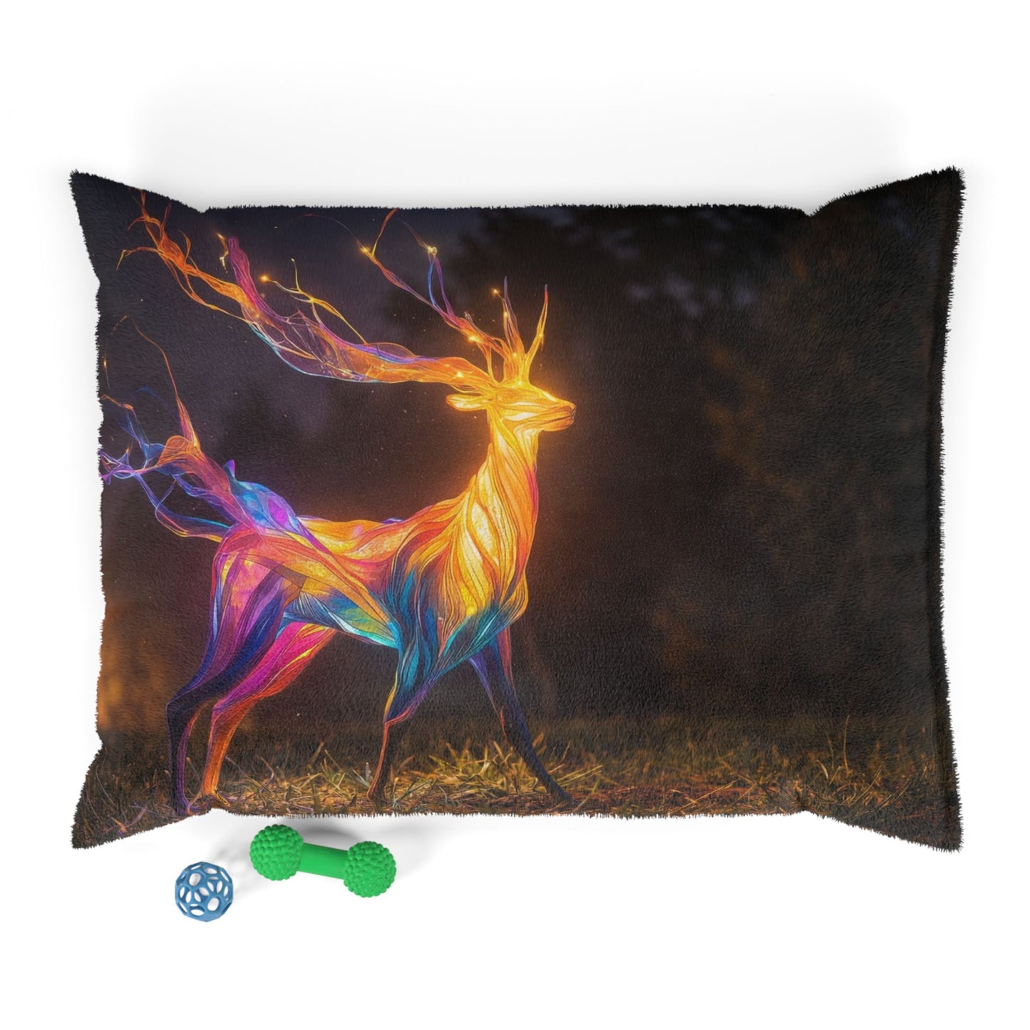 Prism Deer Pet Bed – Twilight Chromatic Dreamscape