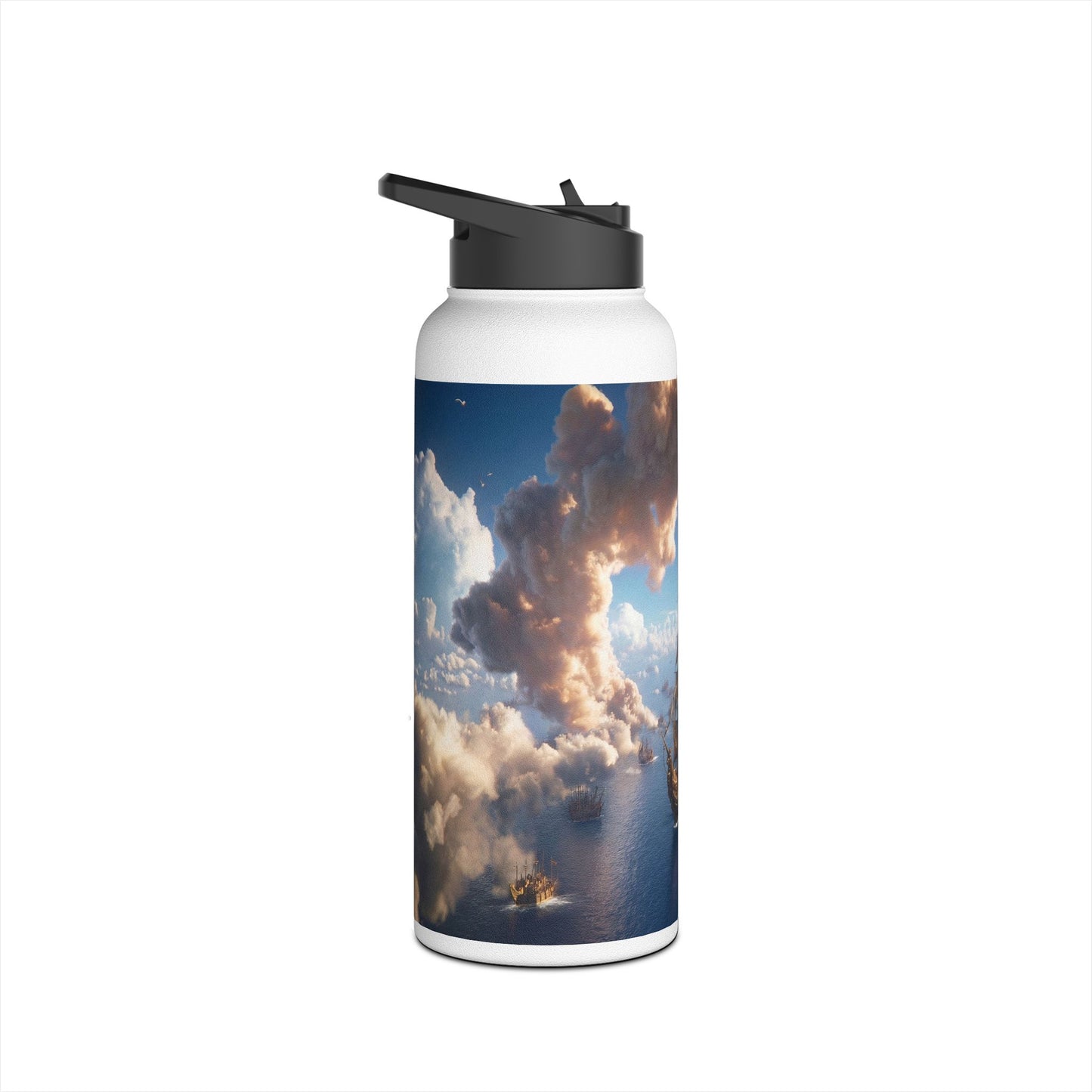 Celestial Fleet Stainless Steel Water Bottle, Standard Lid – Dawn’s Archway at Sea