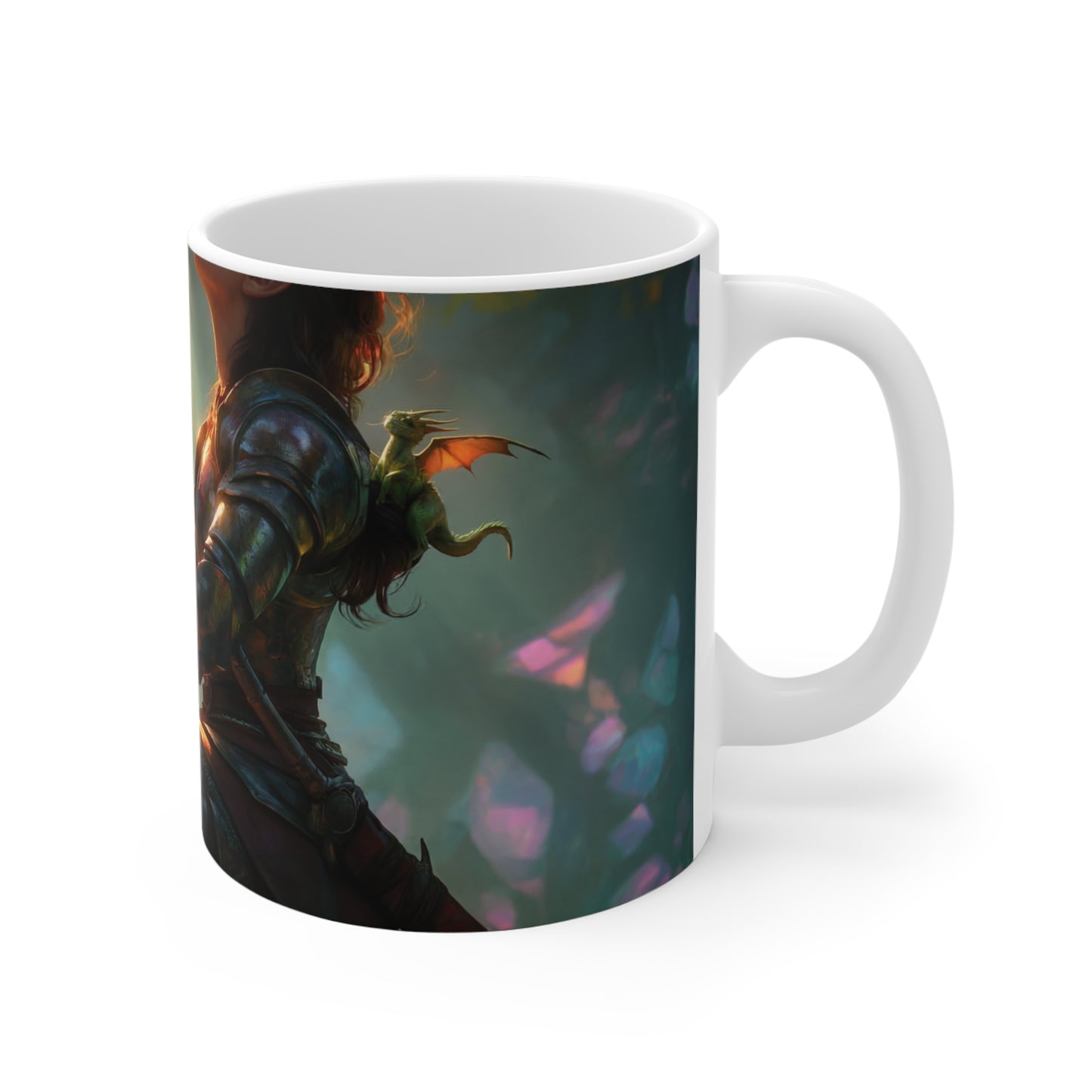 Sunlit Sentinel Ceramic Mugs (11oz\15oz\20oz) – Guardian of the Crystal Grove