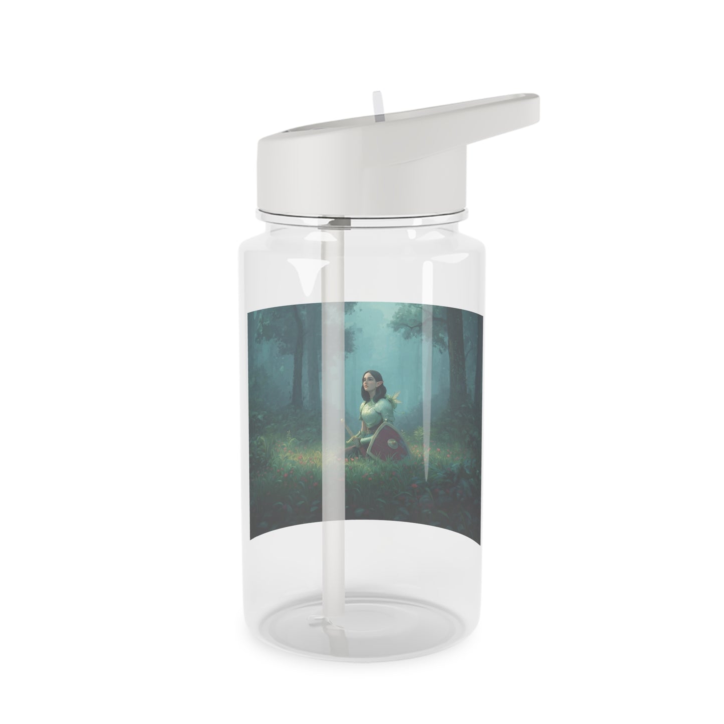 Forest Guardian Sentinel Tritan Water Bottle – Emerald Knight at Rest