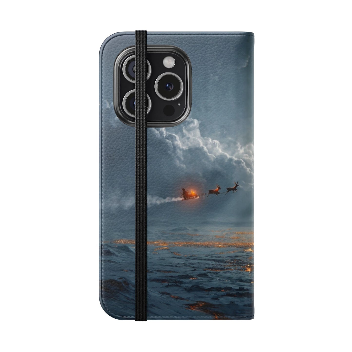 Moonlit Sleigh Flip Cases – Northern Lights Winter Journey