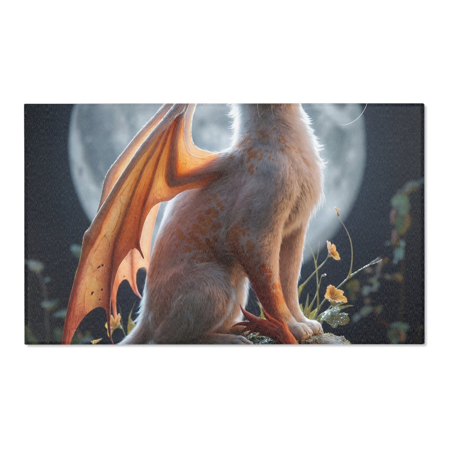 Moonlit Dragon Cat Area Rug – Whispers of the Celestial Guardian