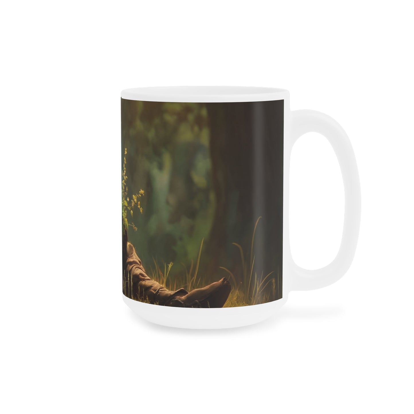 Forest Sentinel Ceramic Mugs (11oz\15oz\20oz) – Glimmering Guardian in Sunlit Grove