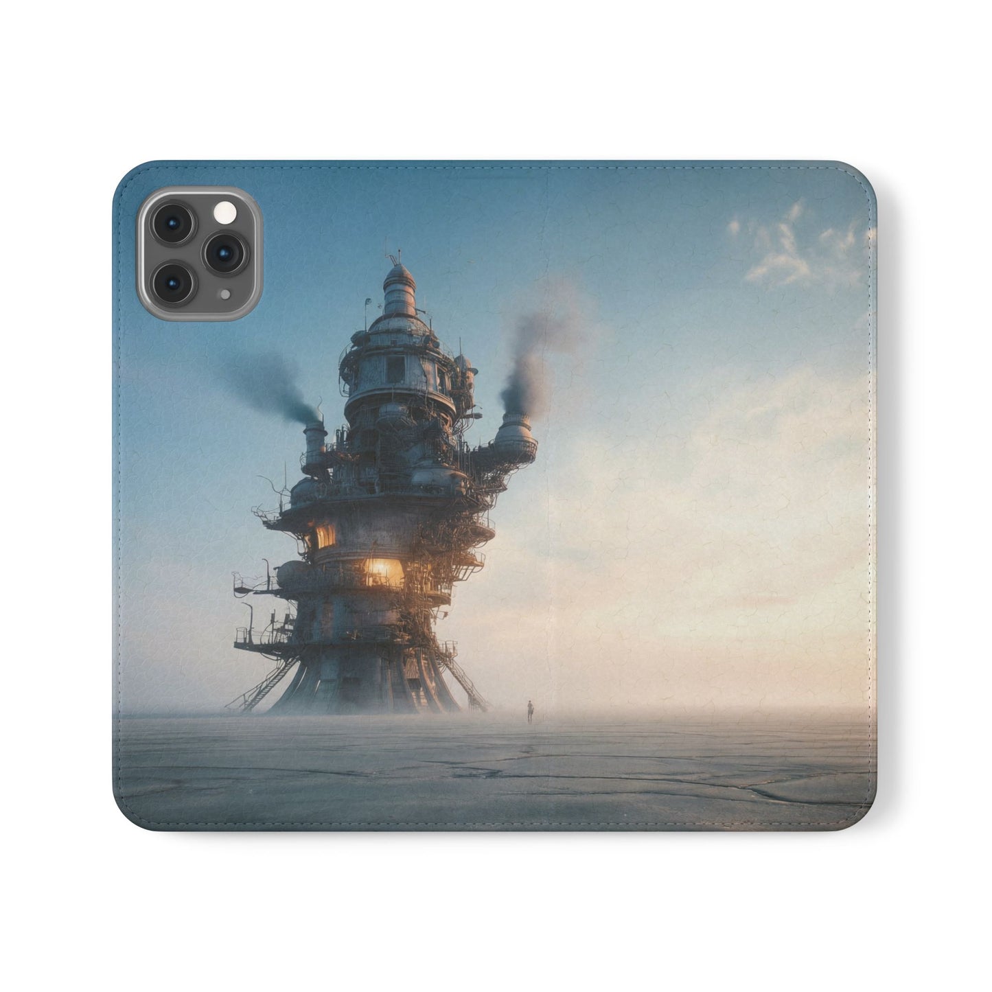 Steam-Stack Tower Flip Cases – Industrial Dawn Sentinel