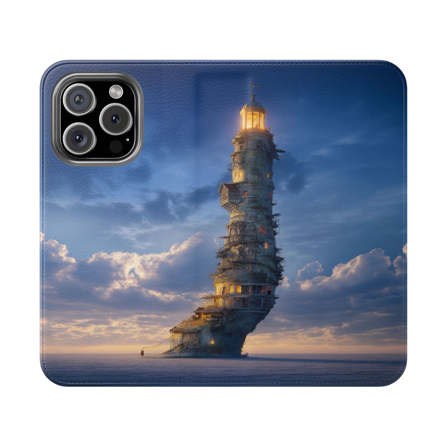 Twilight Sentinel Flip Cases – Lighthouse on a Storm-Tossed Sea
