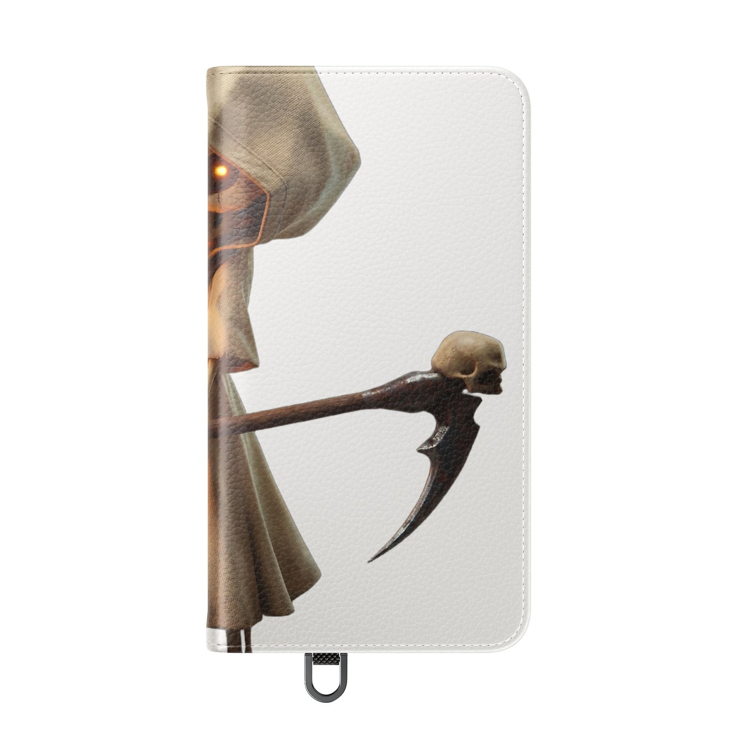 Lantern-Bearing Sentinel Flip Cases – Hooded Guardian with Scythe and Warm Glow