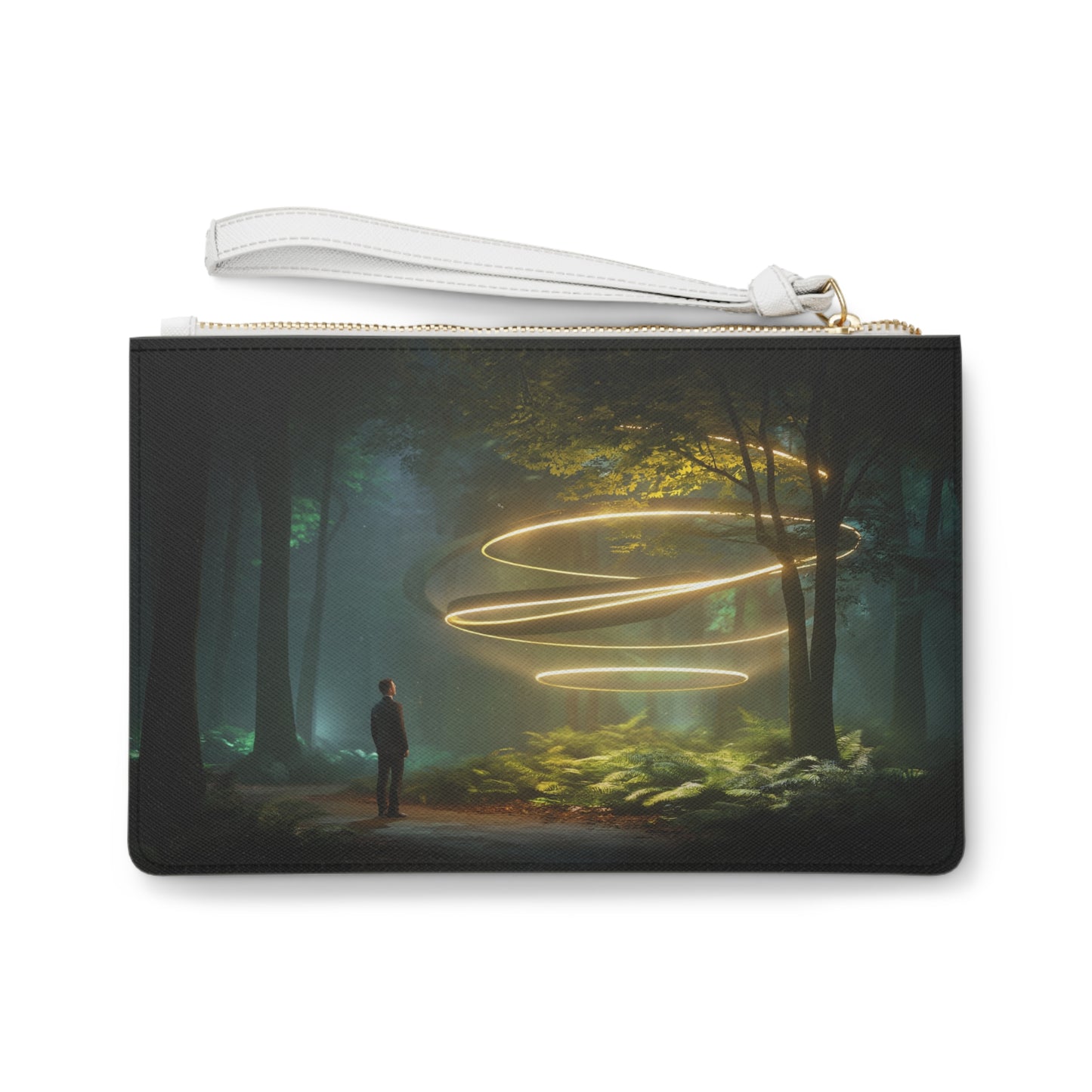 Celestial Vortex Clutch Bag – Indigo Cloud Dreamscape