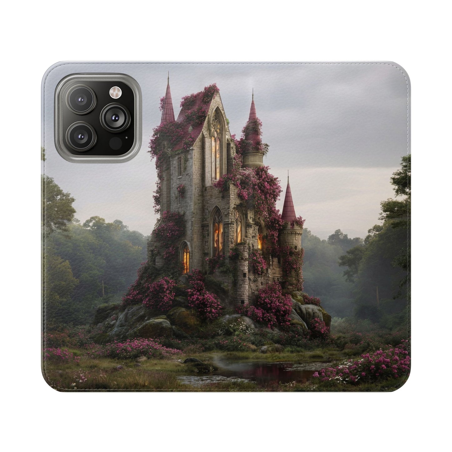 Blossom Spire Flip Cases – Pink Ivy Gothic Castle Cover