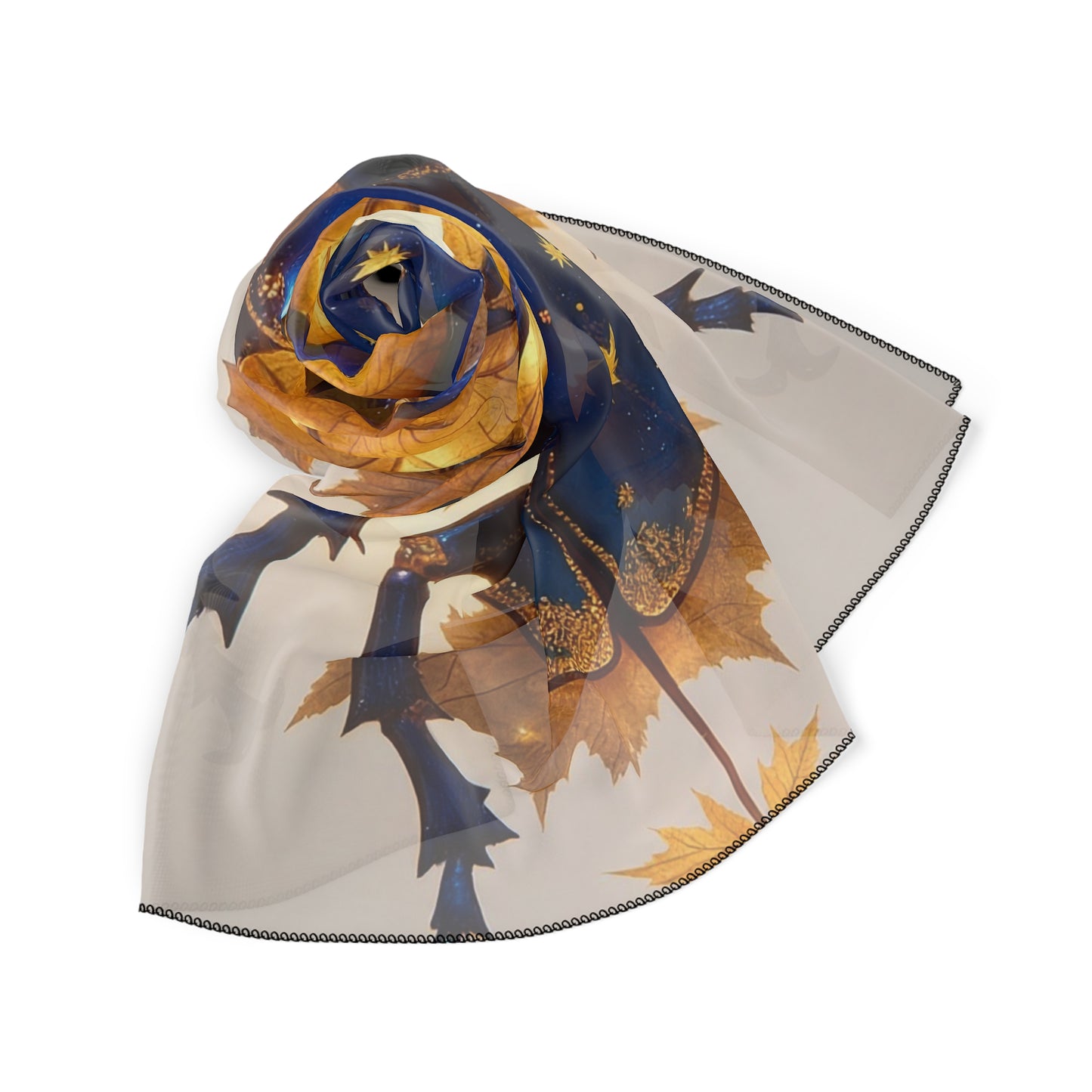 Celestial Beetle Poly Scarf – Midnight Blue Starry Wingscape