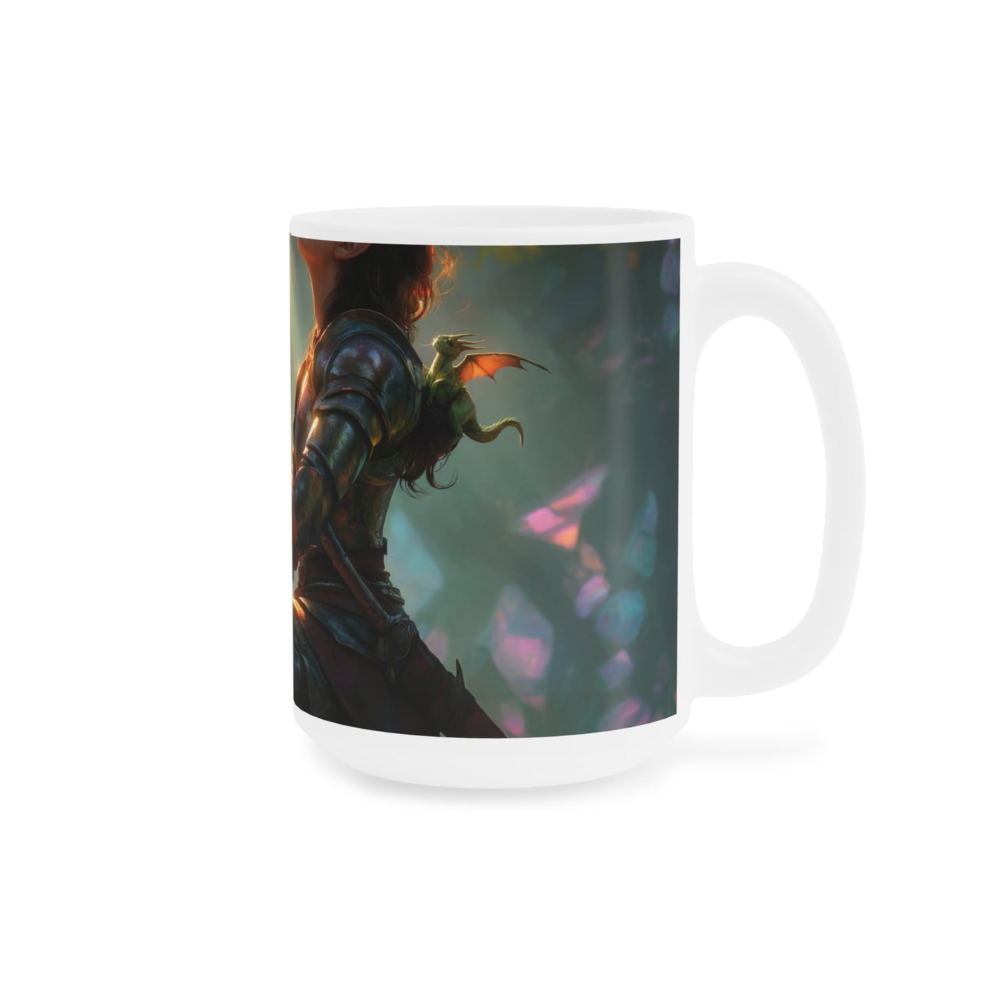 Sunlit Sentinel Ceramic Mugs (11oz\15oz\20oz) – Guardian of the Crystal Grove