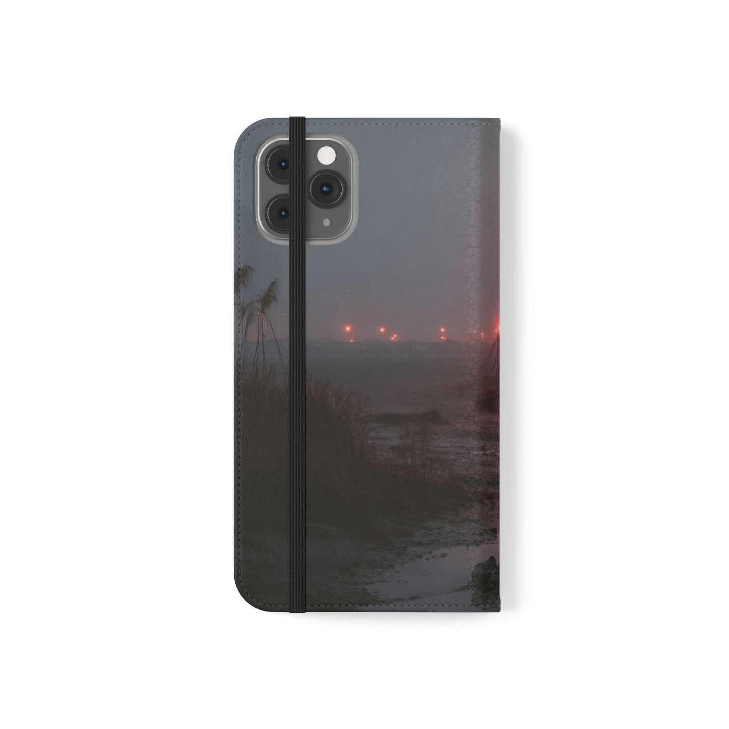 Crimson Circus Tent Flip Cases – Misty Coastside Lantern Scene