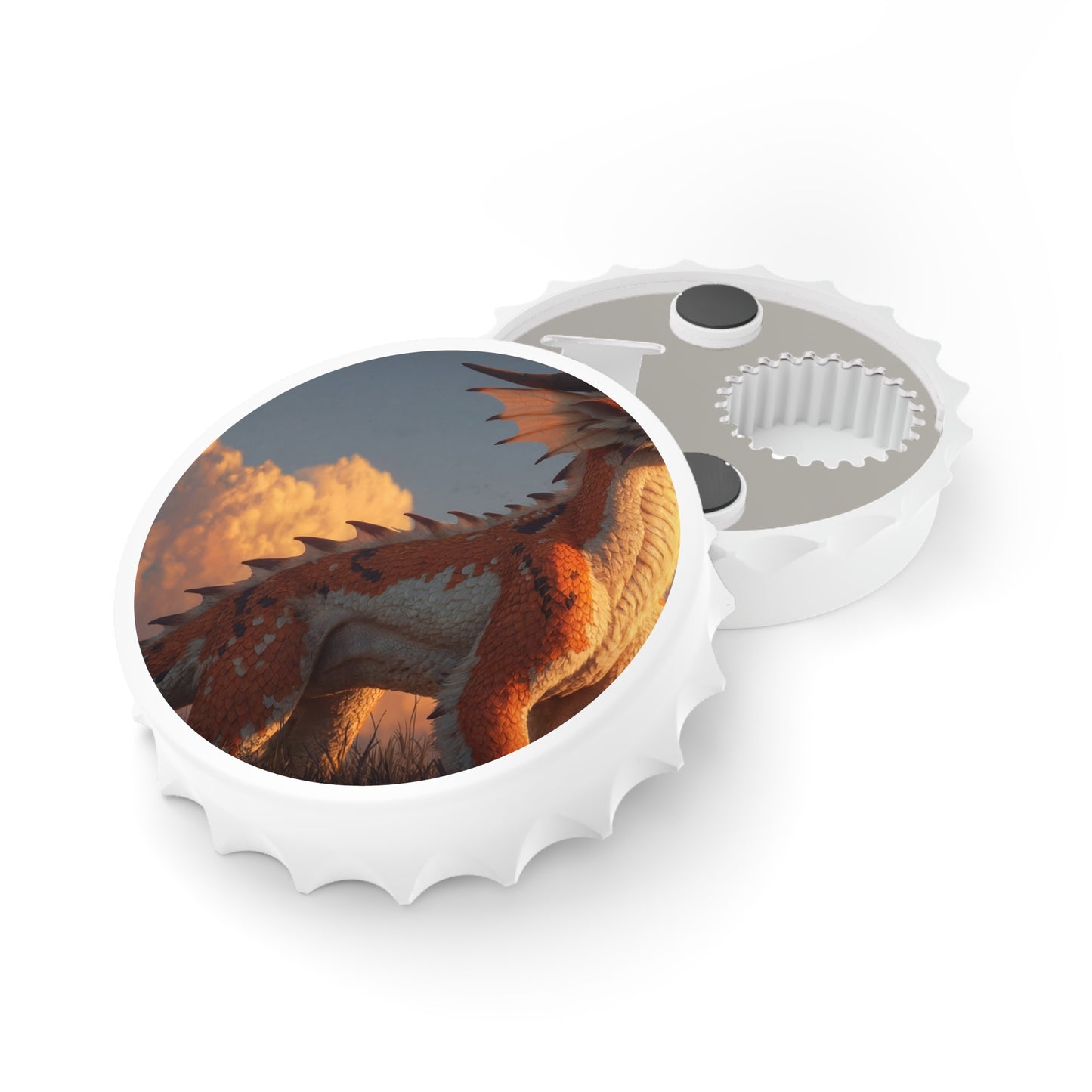 Sunset Dragon Bottle Opener – Warm Amber Skies and Quiet Vigilance