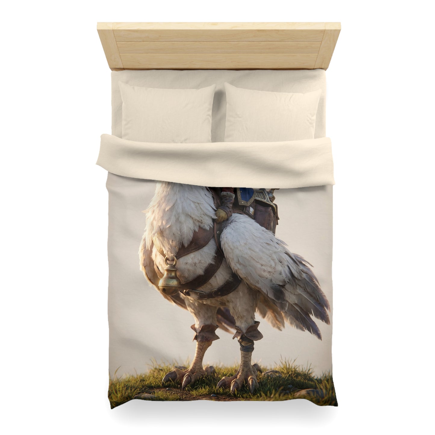White Hawk Rider Microfiber Duvet Cover – Sunset Skybound Companion