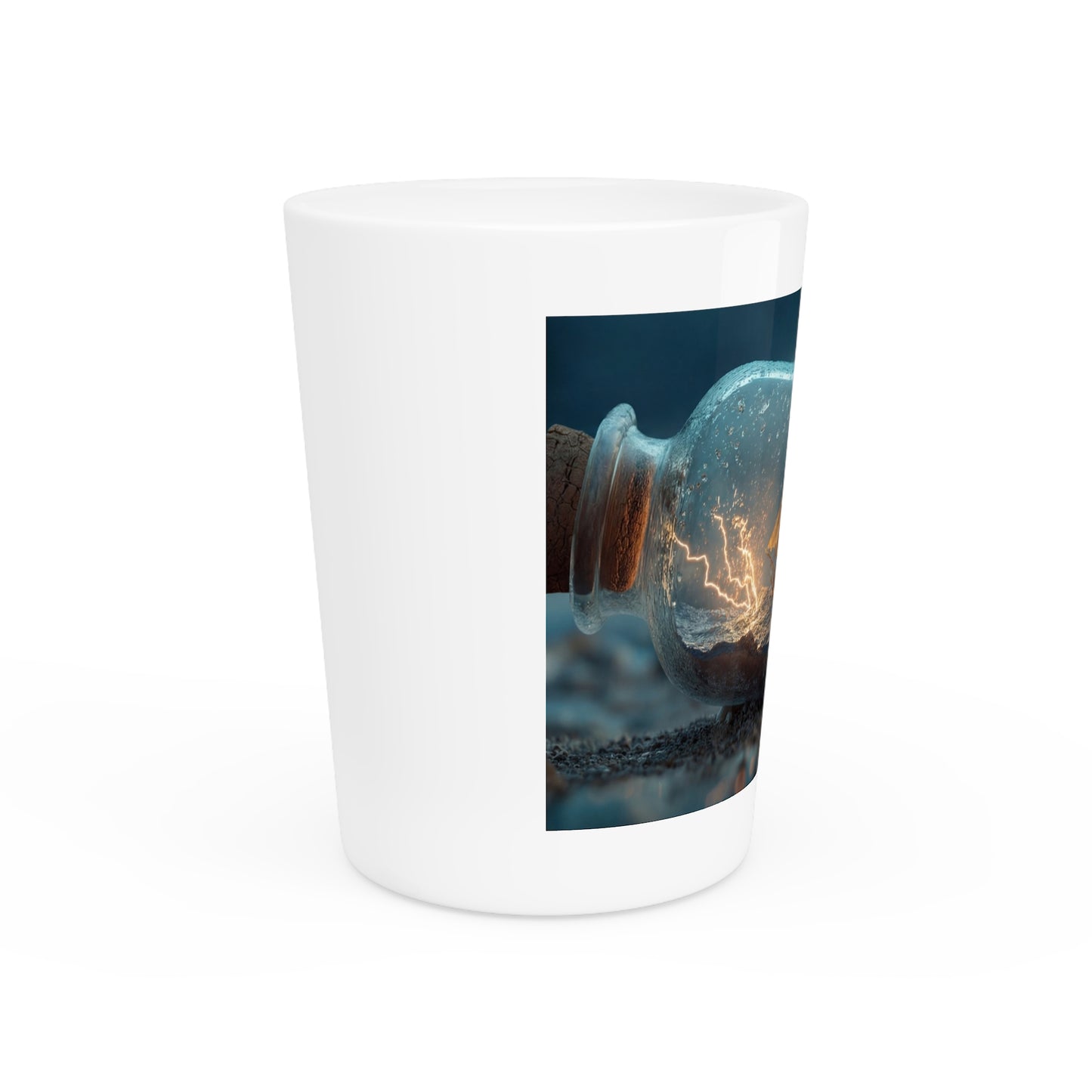 Stormbound Galleon Shot Glass – Lightning-Struck Seascape