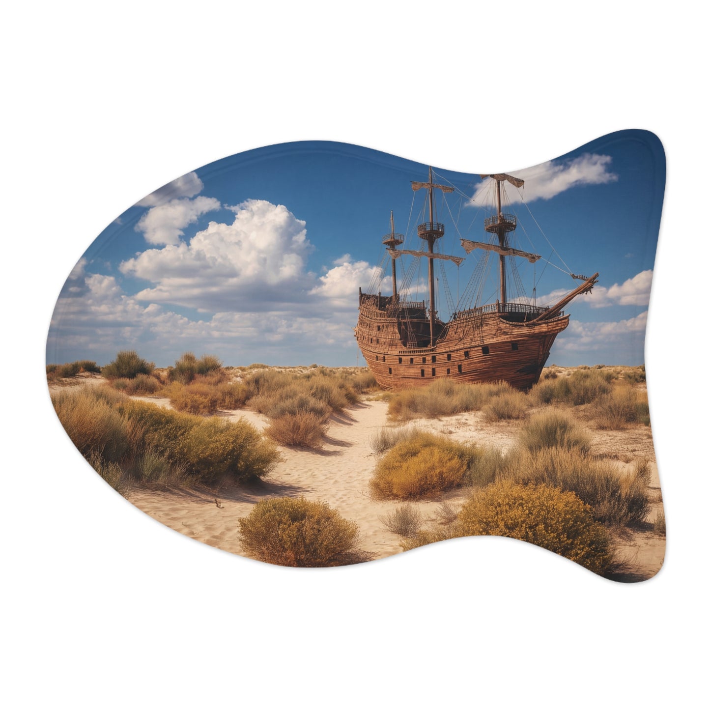 Desert Shipwreck Pet Feeding Mats – Timeless Maritime Legend Art