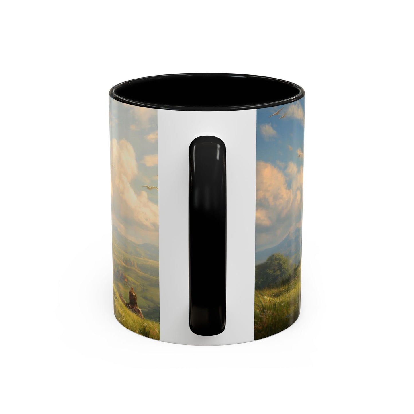 Great Aerie Pathfinder Mug – Dawn’s Flight Over Verdant Hills