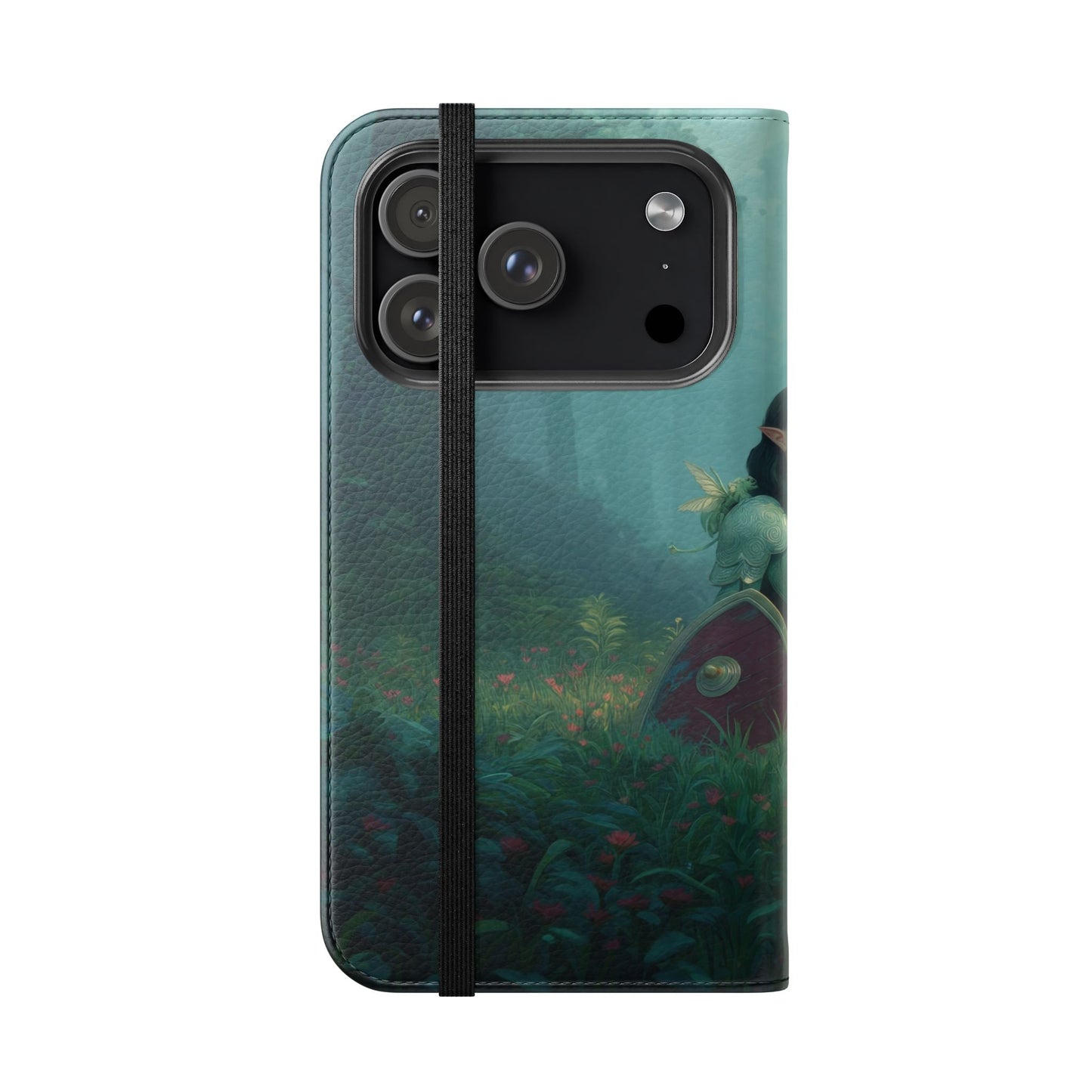 Woodland Sentinel Flip Cases – Green Knight in Misty Grove