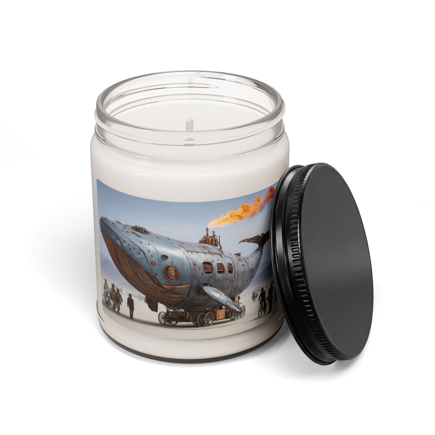 Steampunk Whale Sculpture Scented Soy Candle, 9oz – Iron Whalesong in the Dust