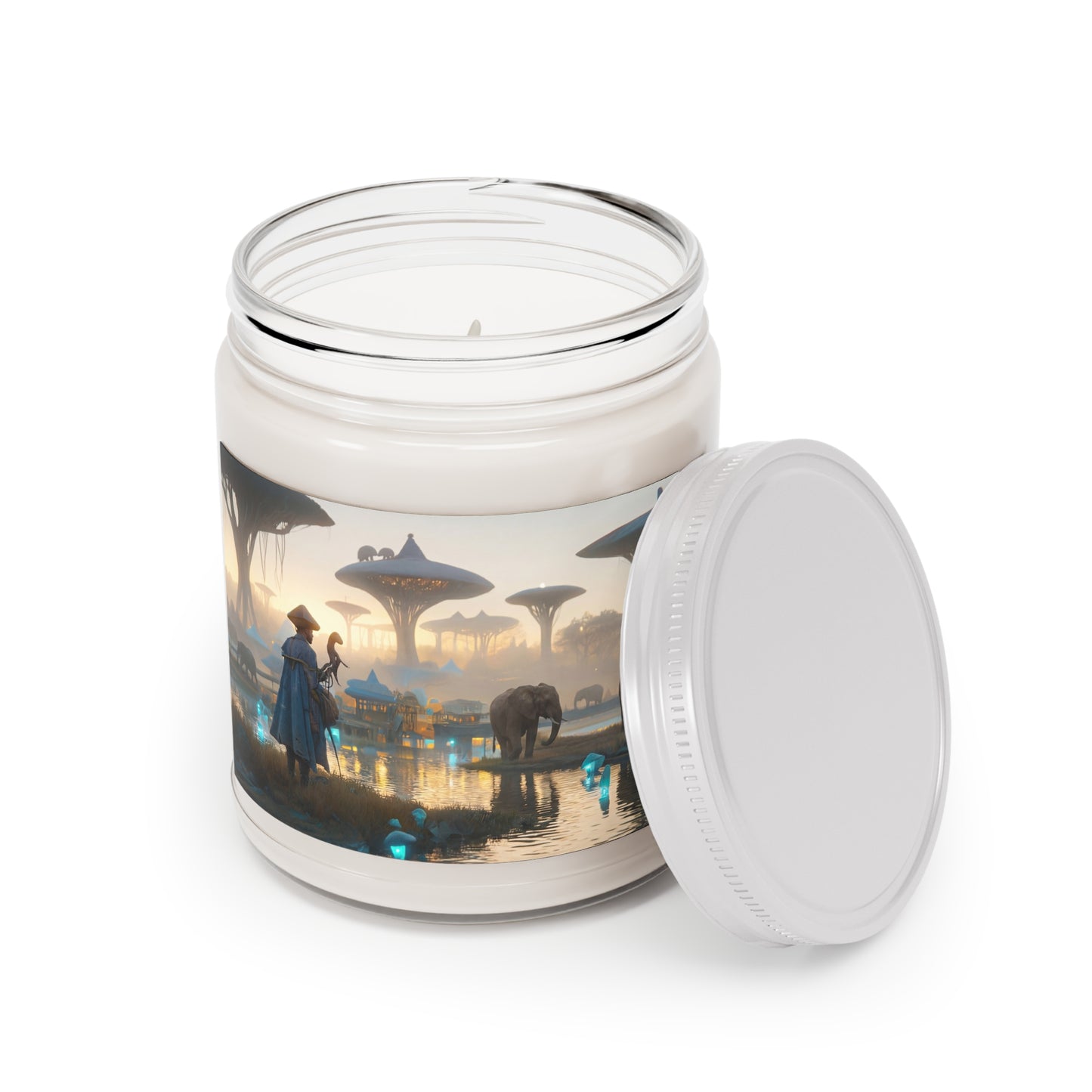 Forgotten Grove Explorer Scented Soy Candles with White Lid, 9oz – Dawn’s Whisper Through Ancient Canopy