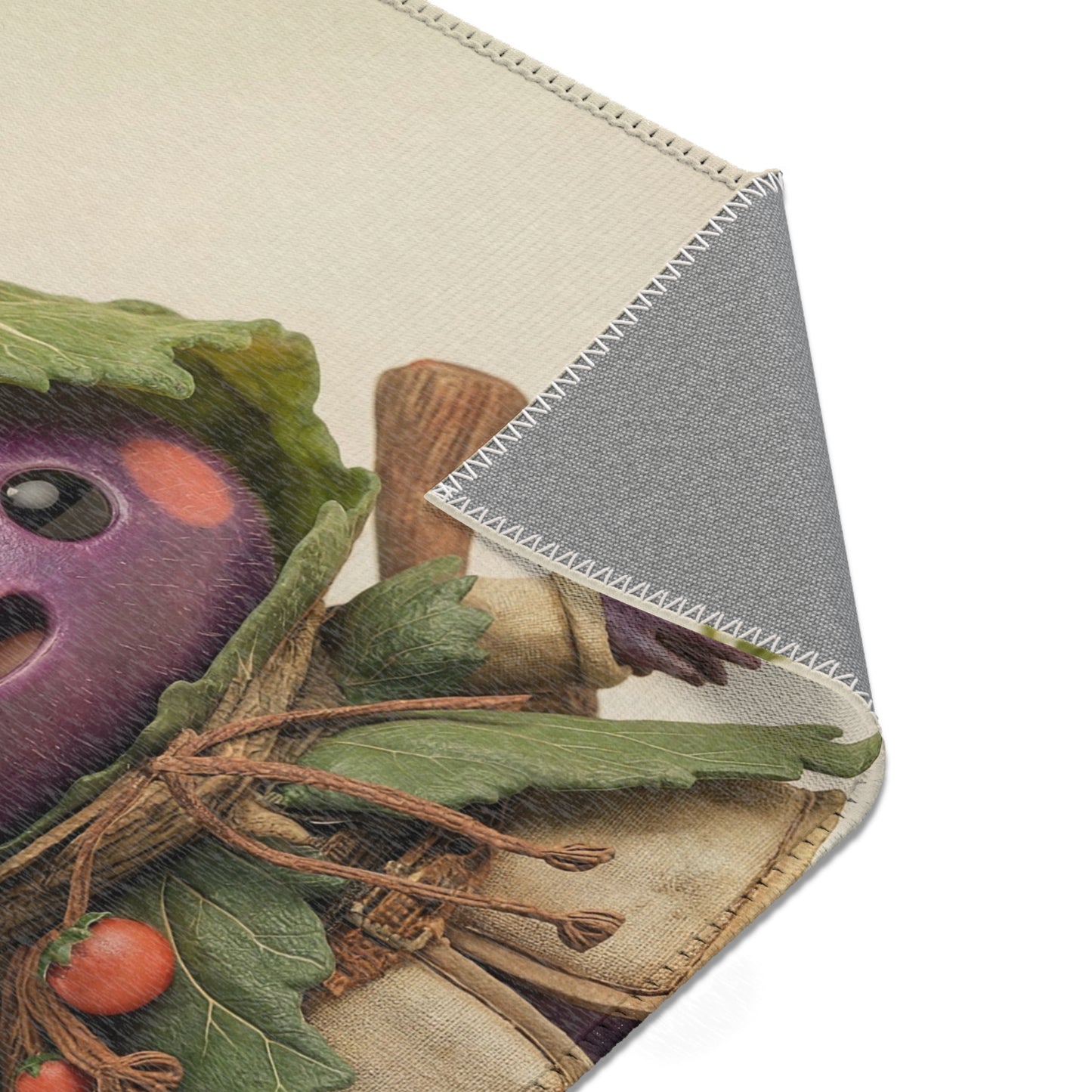 Purple Eggplant Guardian Area Rug – Leafy Harvest Adventure