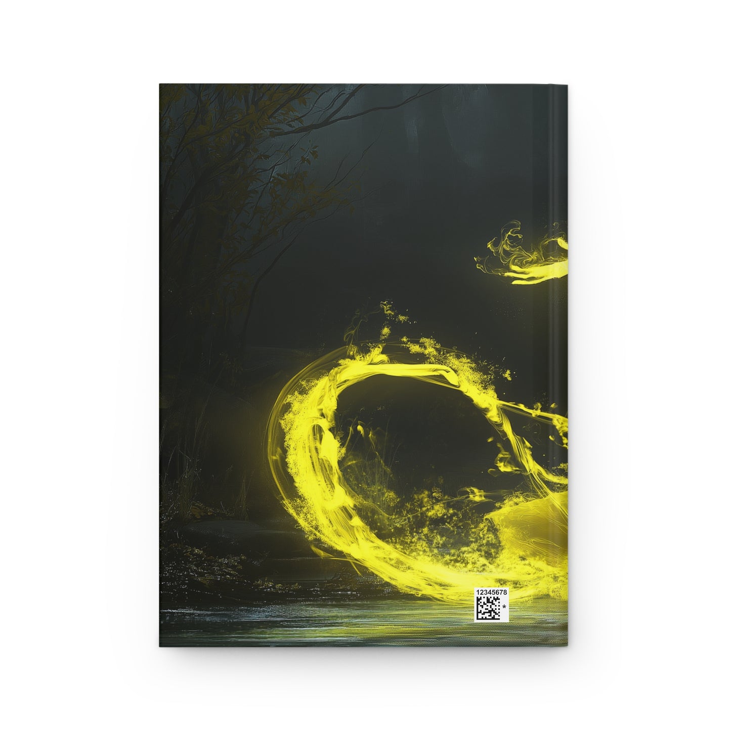 Luminescent Sorcerer Hardcover Journal Matte – Golden Arc Weave in Shadowed Woods