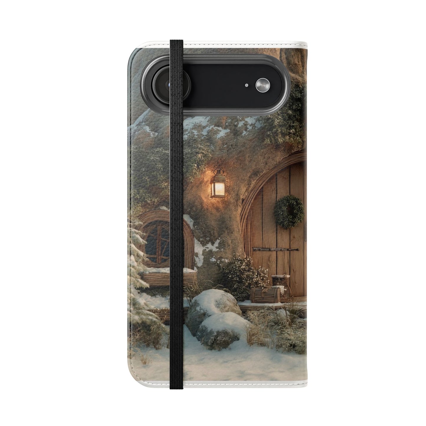 Hobbit Hole Flip Cases – Cozy Winter Doorway Scene