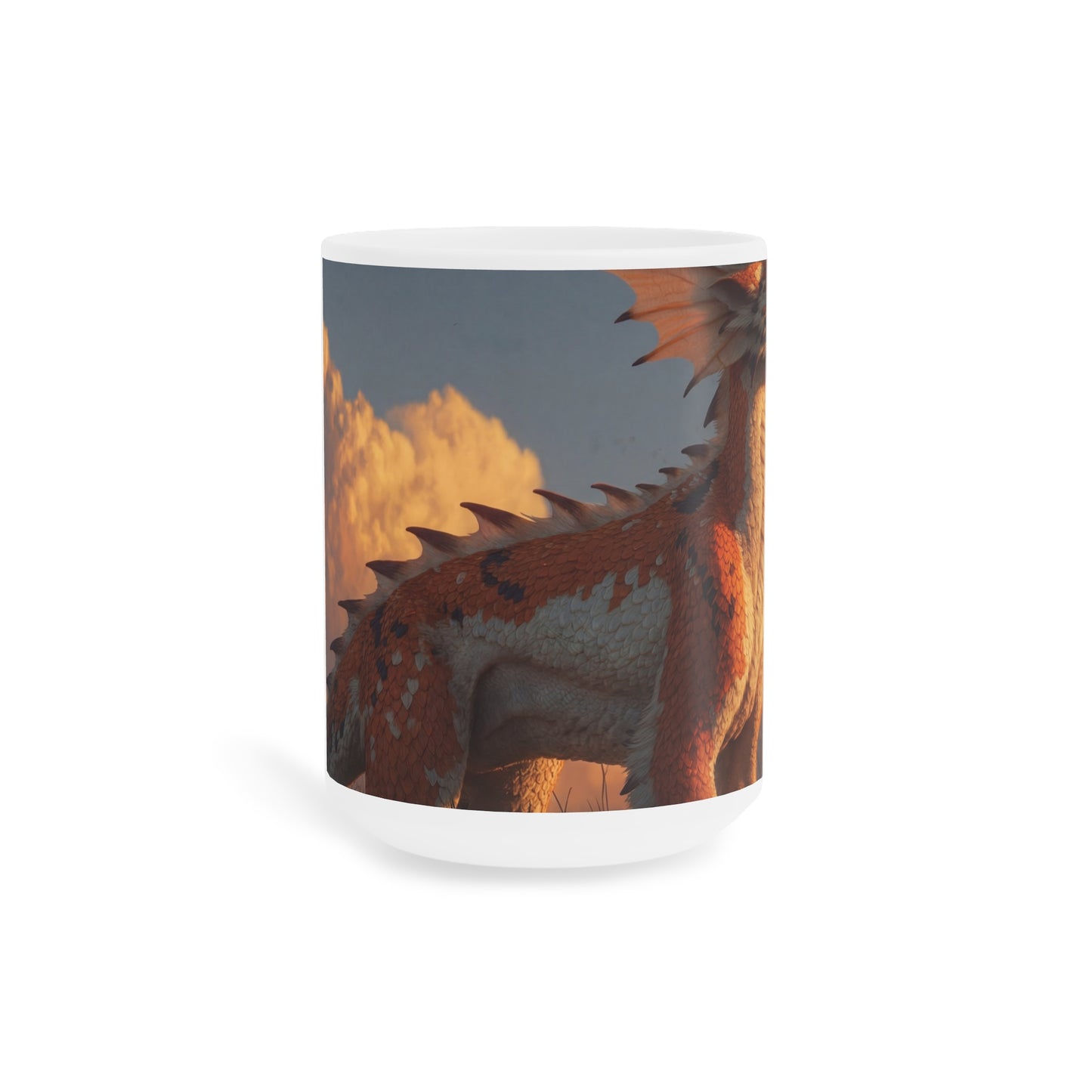 Sunset Dragon Ceramic Mugs (11oz\15oz\20oz) – Warm Glow Guardian