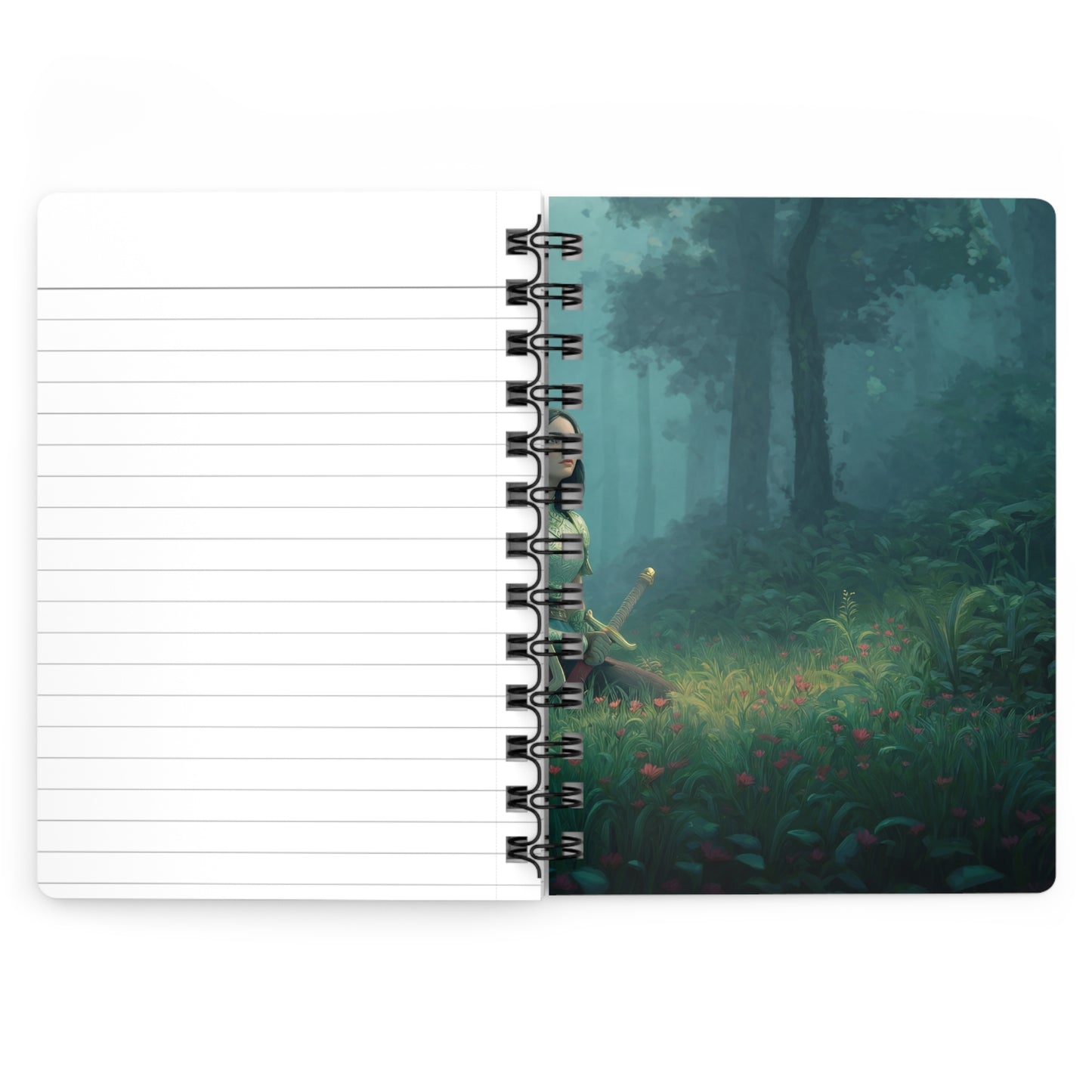 Elven Sentinel Spiral Bound Journal – Mist-Woven Grove Pause