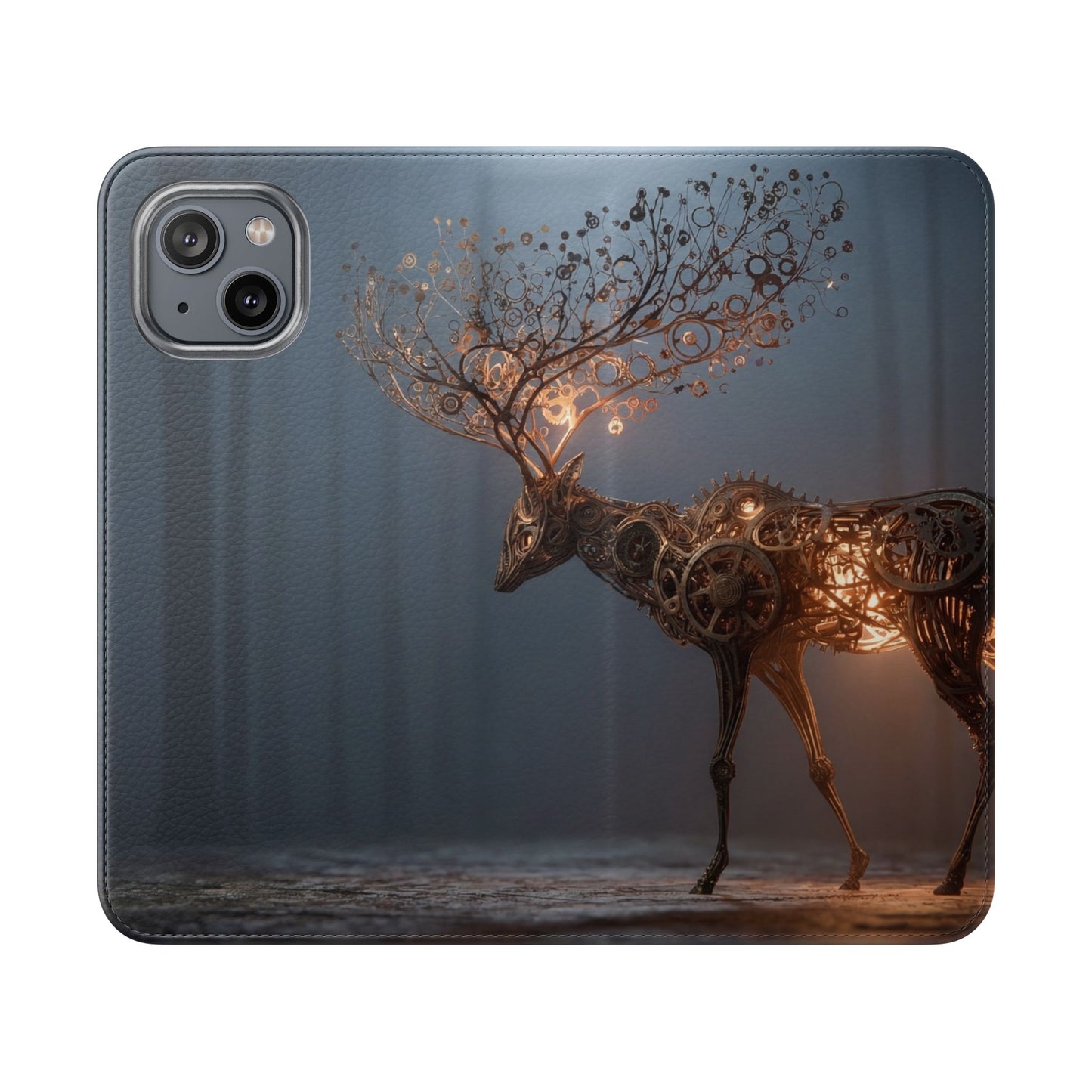 Mechanical Deer Flip Cases – Gears and Twilight Forest Guardian