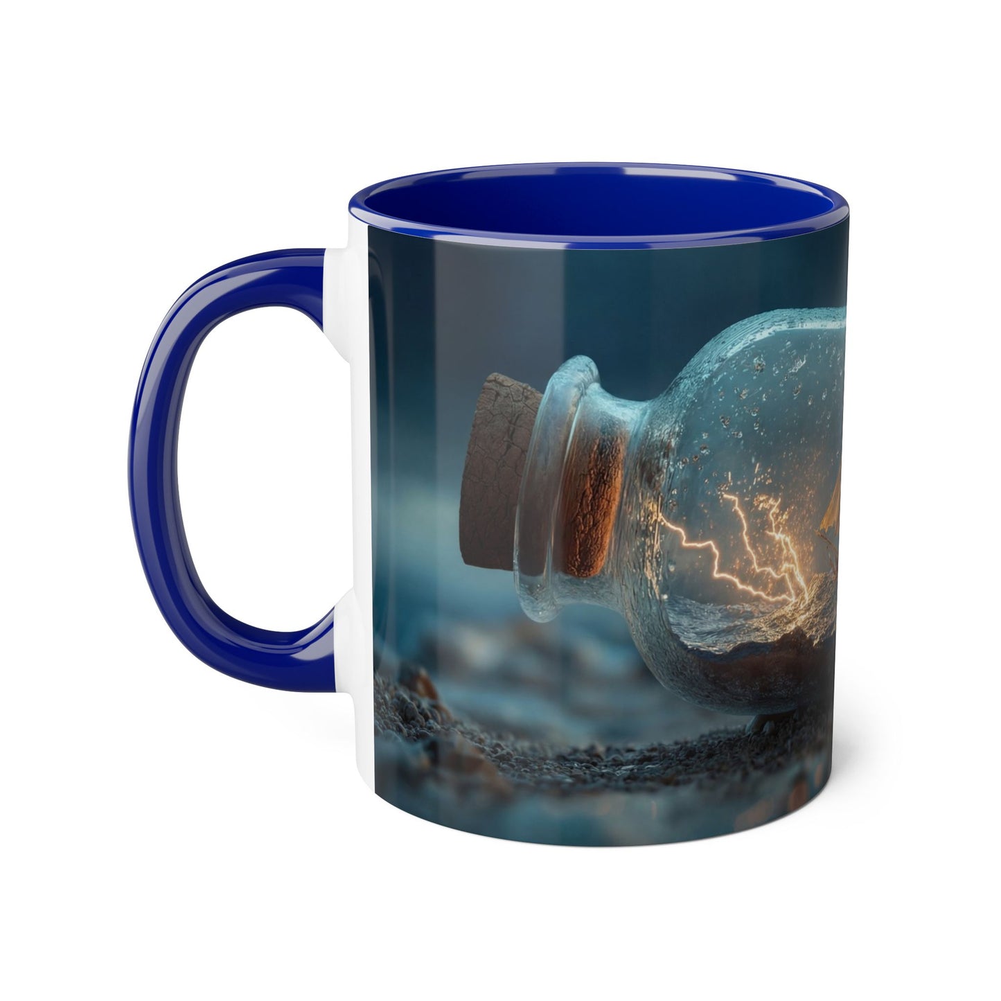 Storm Captured Accent Mugs, 11oz – Ship in a Bottle Lightning Scene