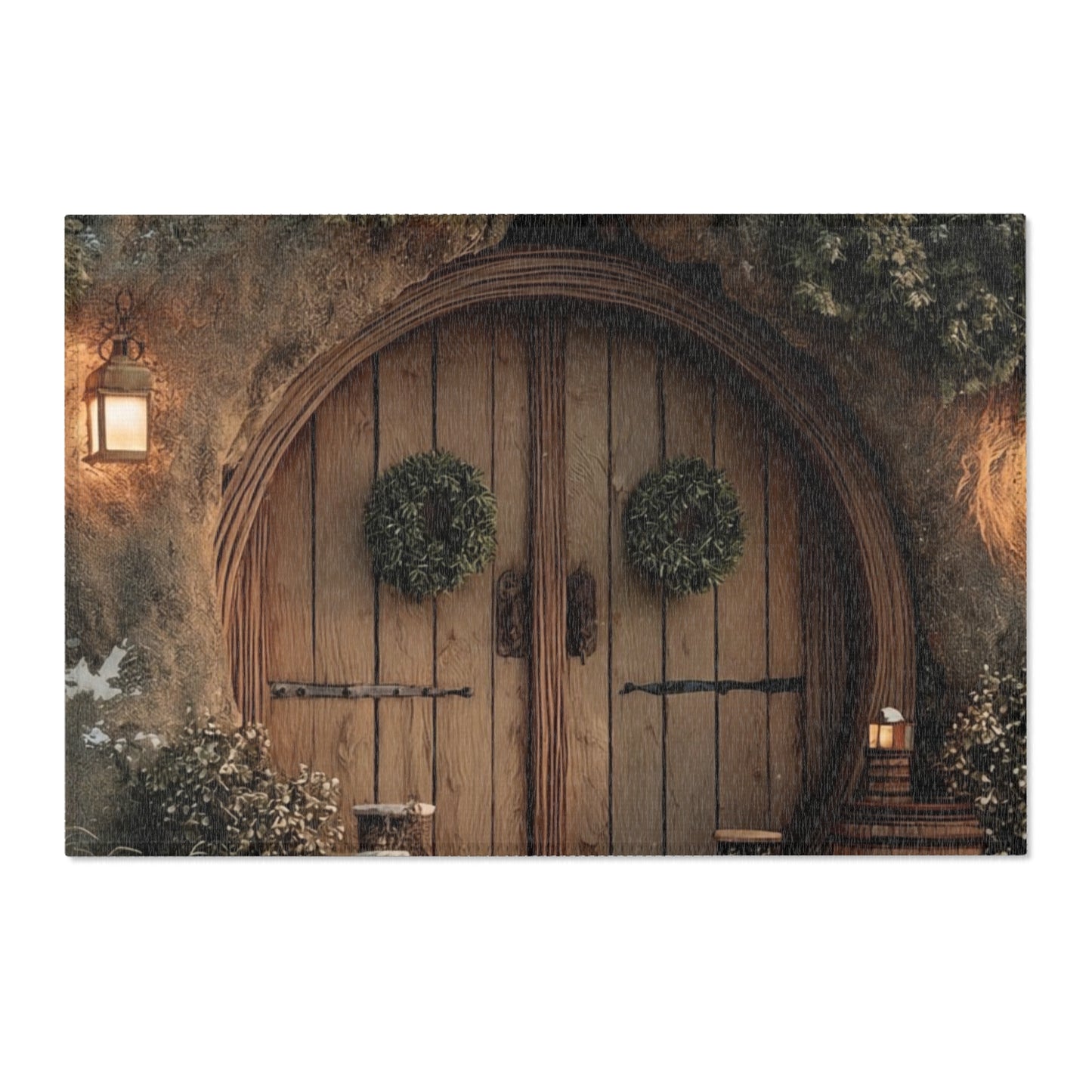 Winter Hollow Cottage Rug – Snow-Dusted Stone & Wood Sanctuary