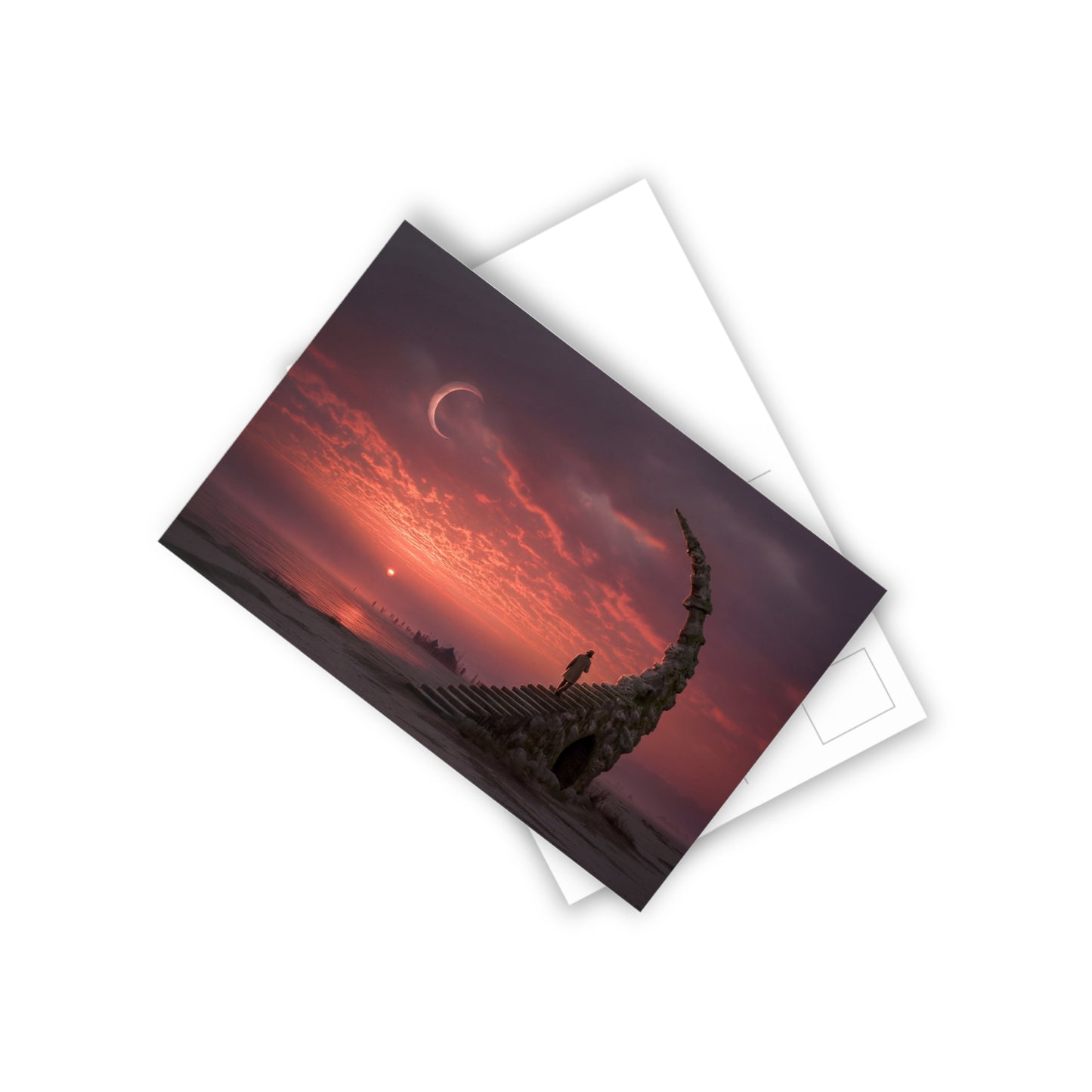 Moonlit Staircase Postcards (10pcs) – Crimson Horizon Journey