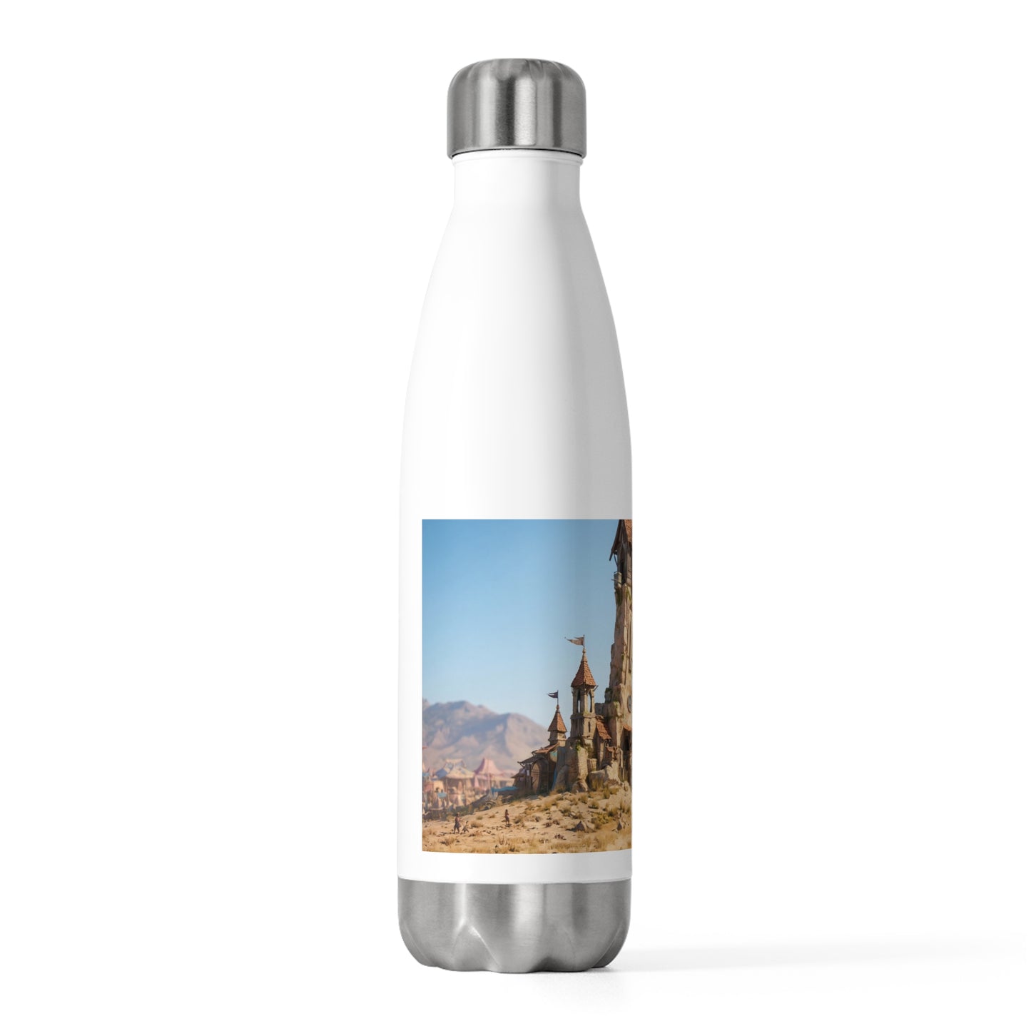 Desert Citadel Gate 20oz Insulated Bottle – Sun-Kissed Sandscape with Ancient Arch
