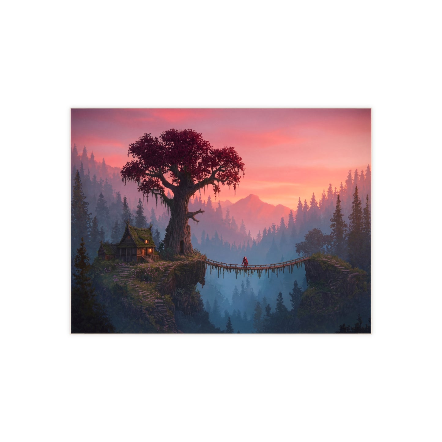 Redwood Sentinel Ceramic Photo Tile – Twilight Bridge to a Dreaming Grove