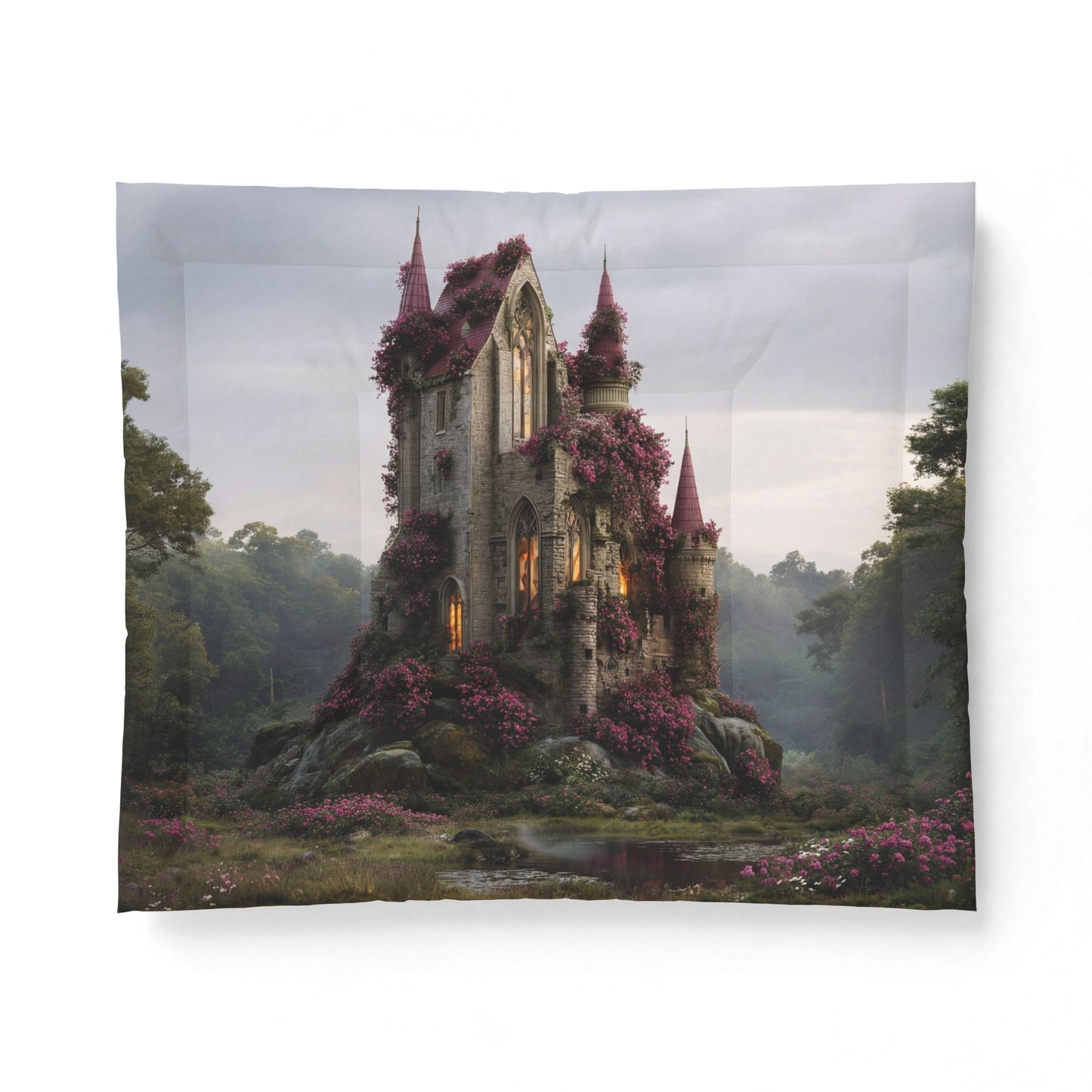 Blossom Castle Cotton Comforter – Pink Spire Sanctuary