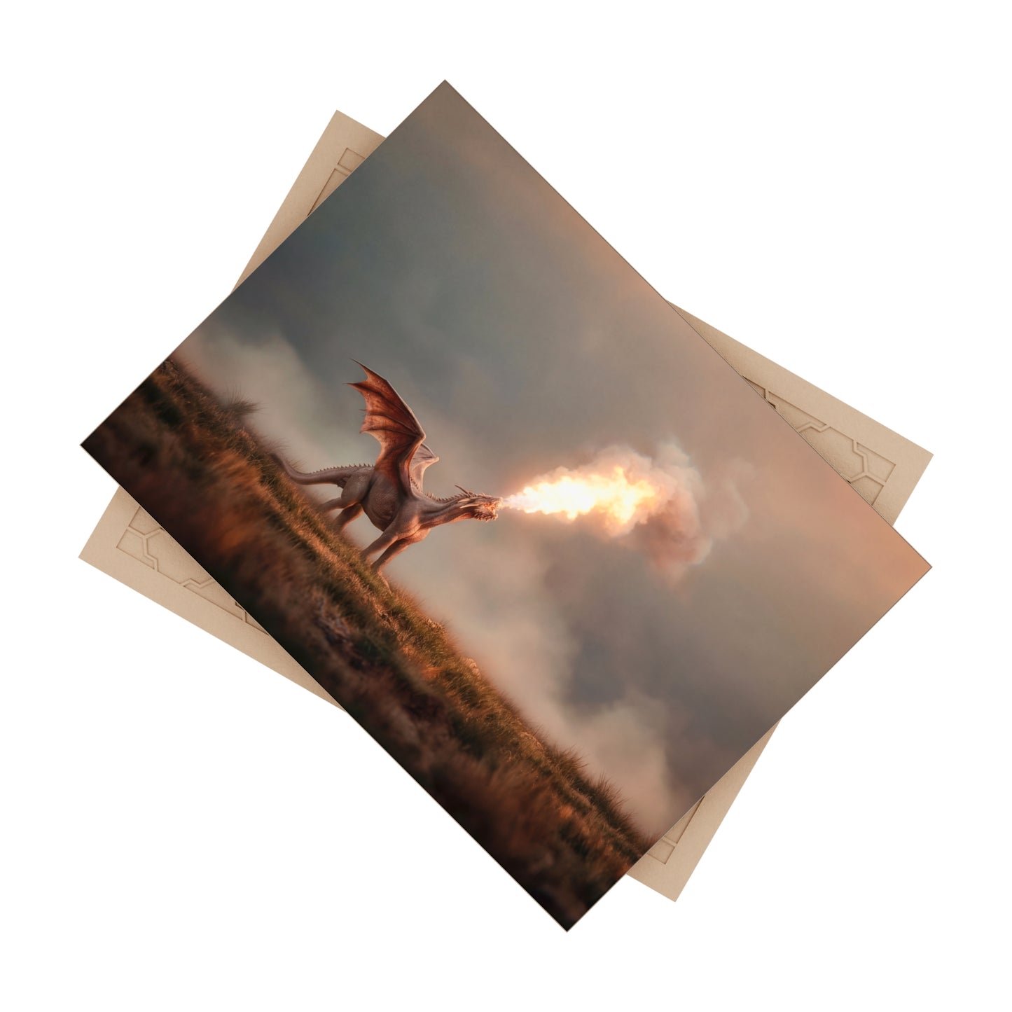 Dragon’s Roar Ceramic Photo Tile – Sunset Firestorm on the Moor