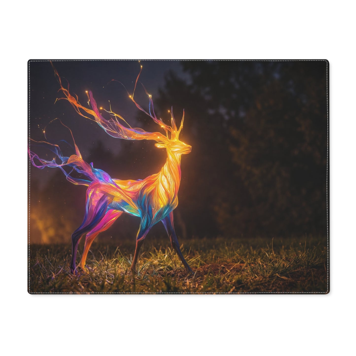 Chromatic Stag Placemat – Twilight Forest Luminescence
