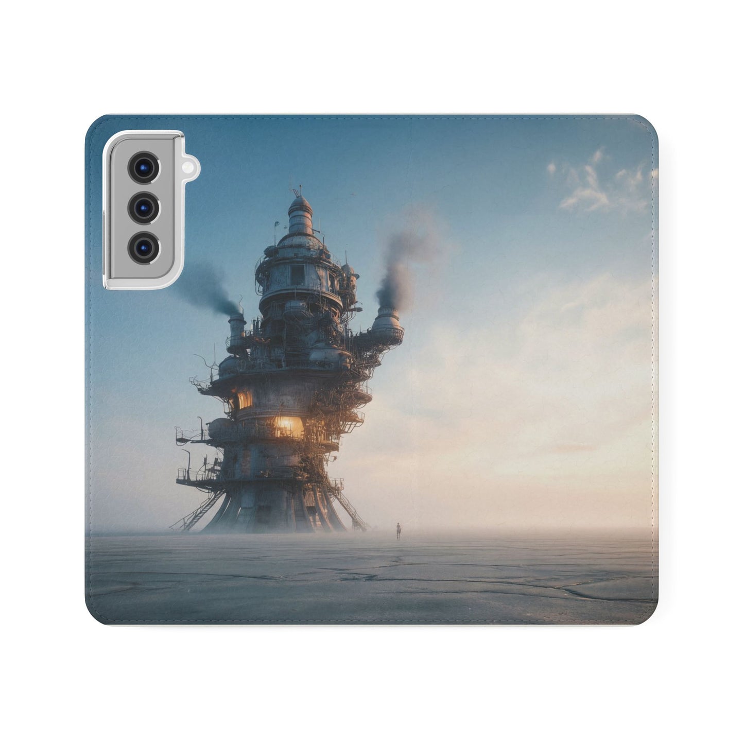 Steam-Stack Tower Flip Cases – Industrial Dawn Sentinel