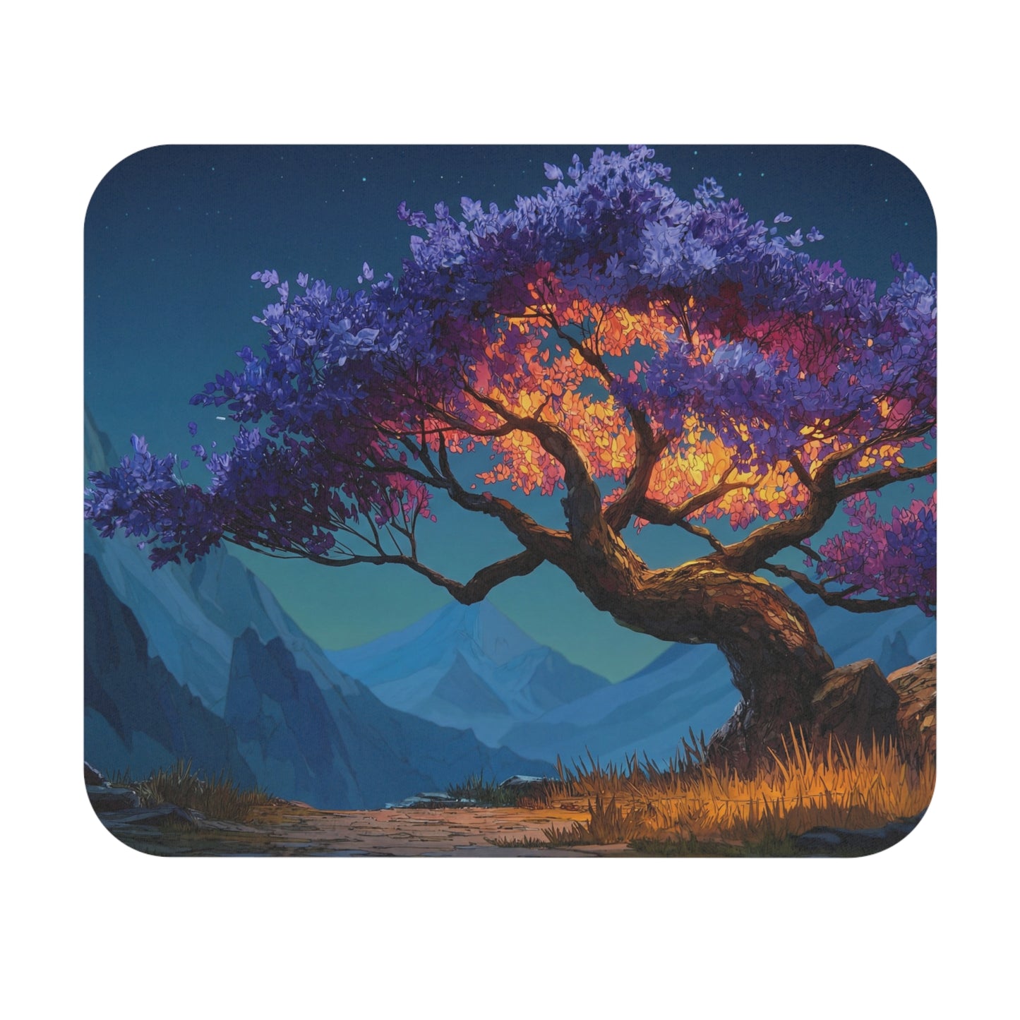 Celestial Tree Mouse Pad (Rectangle) – Twilight Bloom Sanctuary